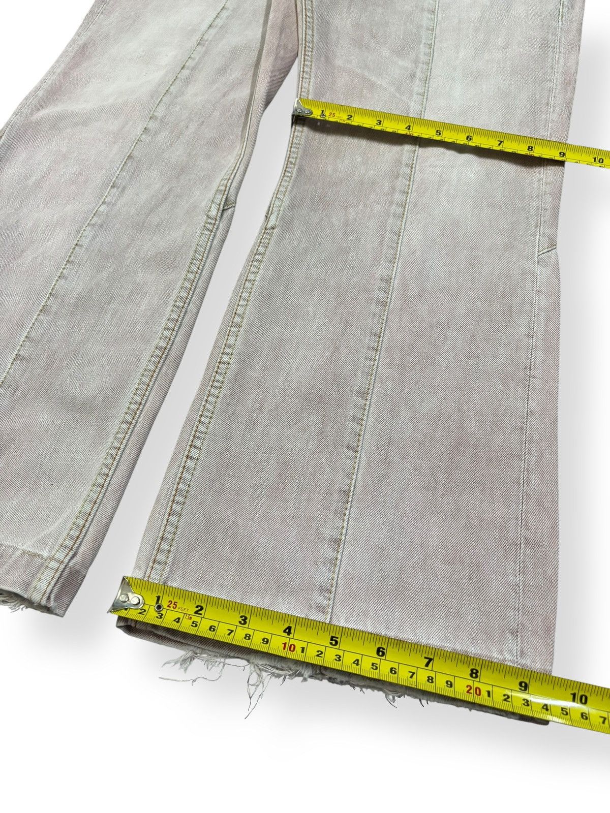 Tornado Mart Nicole Club Python Skin Bootcut Flare Distress Grunge Jeans Size US 33 - 15 Thumbnail