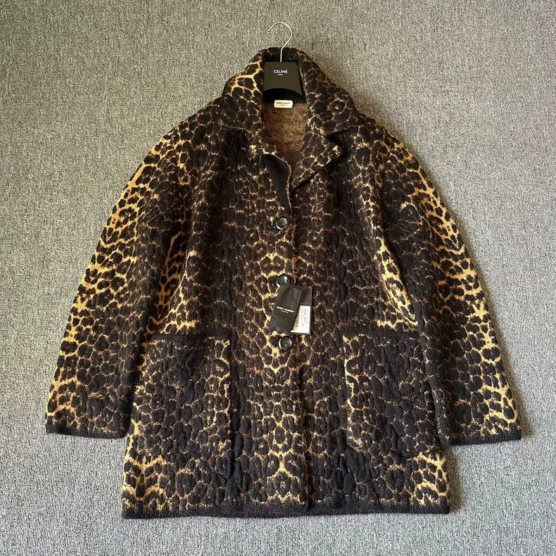 Yves Saint Laurent saint laurent Leopard-blend wool coat 2501-Nextarrow Size US XS / EU 42 / 0 - 1 Thumbnail