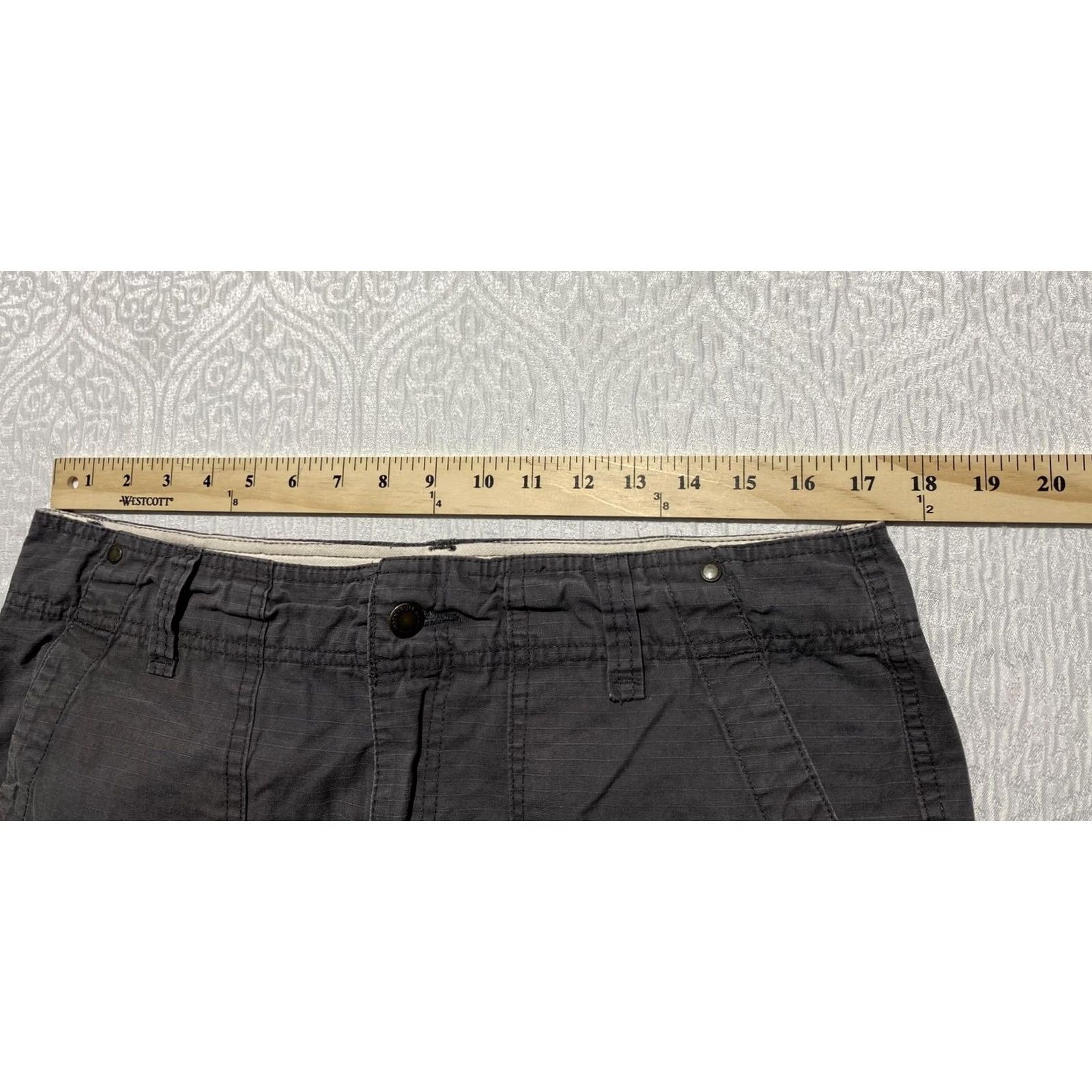Vintage Ruff Hewn Shorts Mens 34 Gray Chino Canvas Flat Front Pockets Casual Cotton Size US 34 / EU 50 - 3 Thumbnail