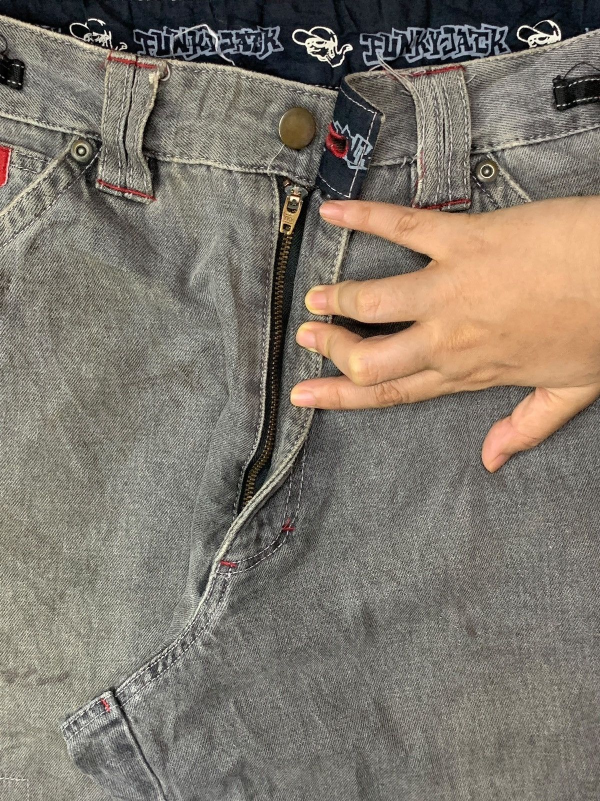 Japanese Brand Vintage Funky Jack Baggy Cargo Graffiti Skater Jeans Size US 32 / EU 48 - 3 Thumbnail