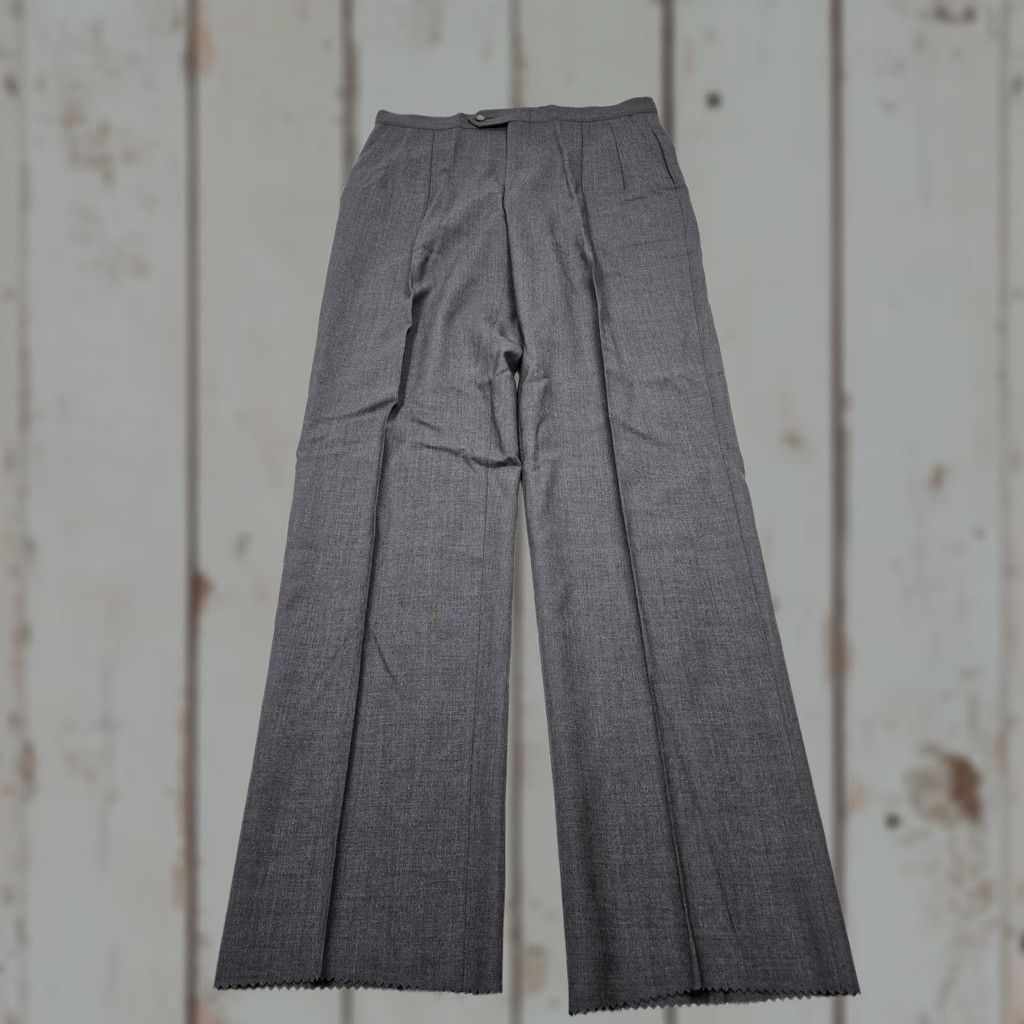Vintage Sansabelt Mens Dress Pants 36x36 Gray Wool Pleated Straight Unhemmed Pants Mens Regular Wool Dress Pants Gray Size US 36 / EU 52 - 1 Thumbnail
