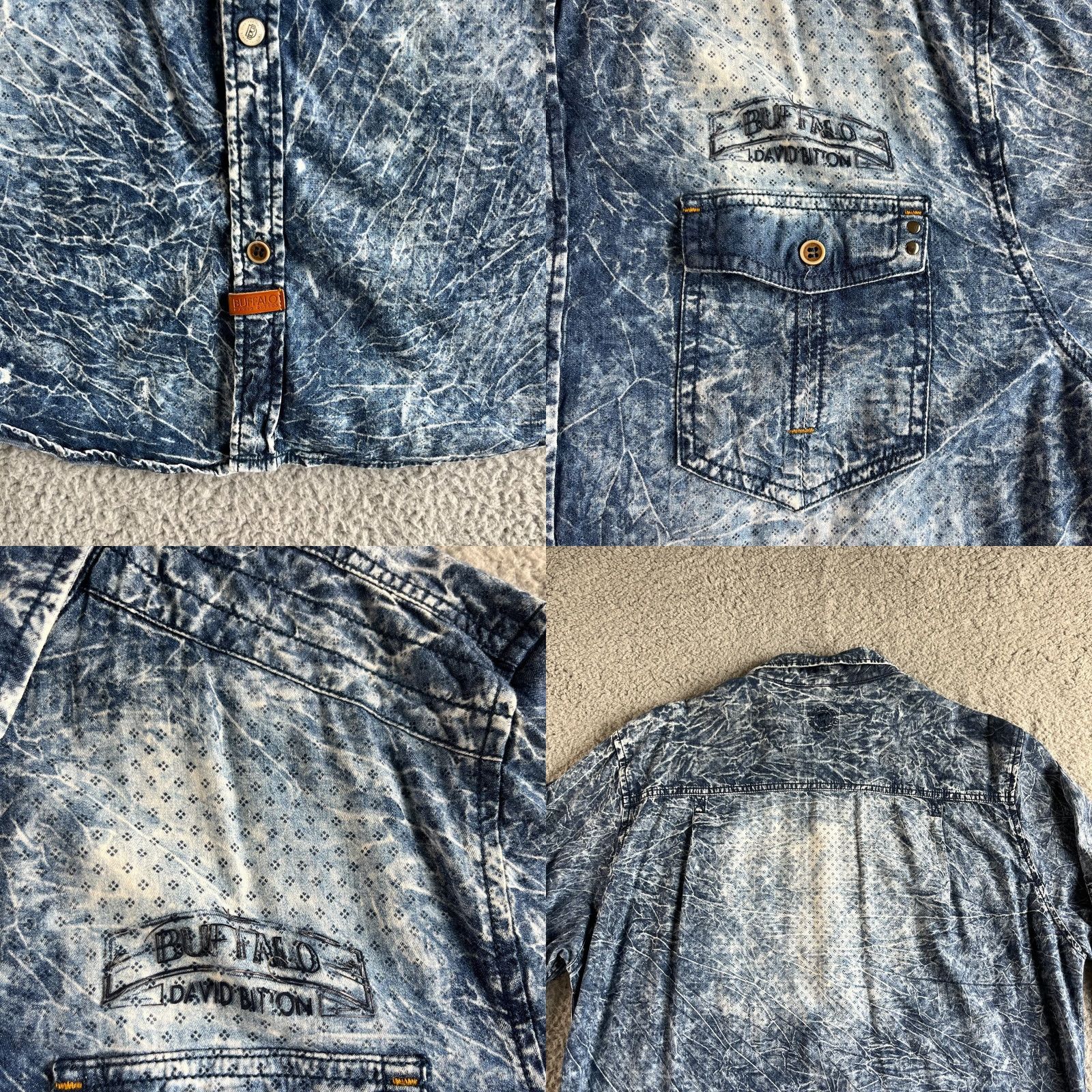 Buffalo David Bitton Buffalo David Bitton Shirt Mens Extra Large Blue Denim Button Up Samario Preppy Size US XL / EU 56 / 4 - 8 Thumbnail