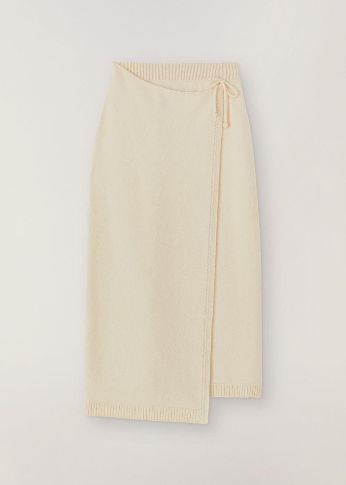 Loro Piana o1srvl11e1024 Cocooning Cashmere Midi Skirt in Cream Size 28" / US 6 / IT 42 - 1 Thumbnail