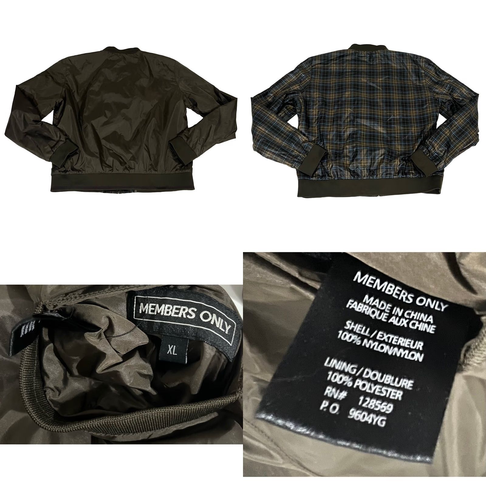 Members Only Members Only Jacket Reversible Plaid Brown Nylon Bomber RacER Men’s XL Mens Size US XL / EU 56 / 4 - 8 Thumbnail