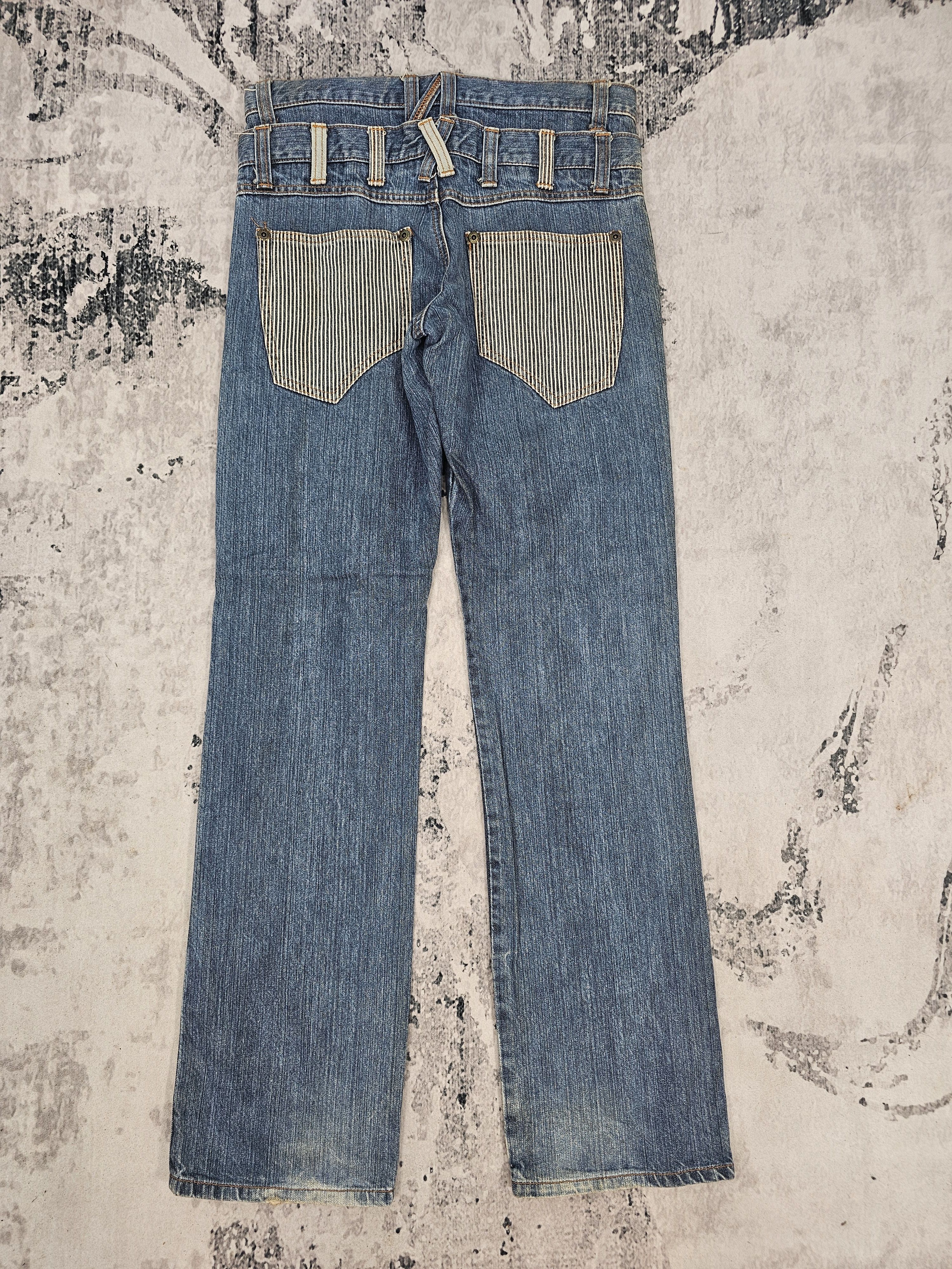 Japanese Brand JAPANESE BRAND Double Waist Punk Design Hickory Jeans JB0248 Size US 32 / EU 48 - 2 Thumbnail