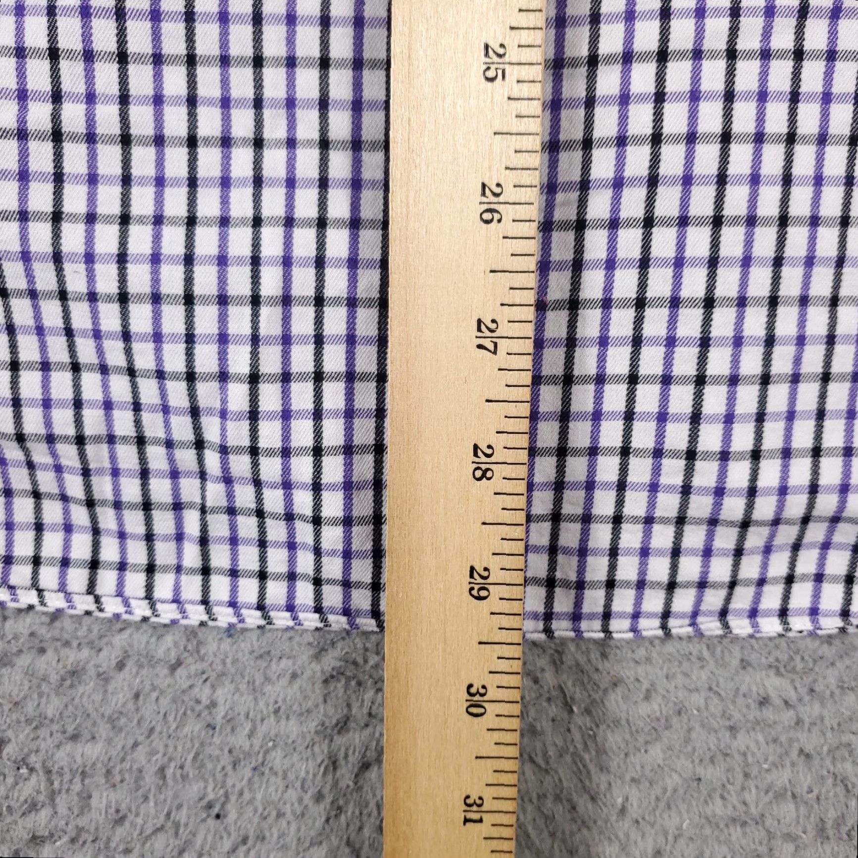 Tommy Hilfiger Tommy Hilfiger Dress Shirt Mens 17 Purple Check Button-Down Long Sleeve, 100% Cotton, Casual & Formal Ready, Regular Fit, Vintage? No Size 46R - 4 Thumbnail