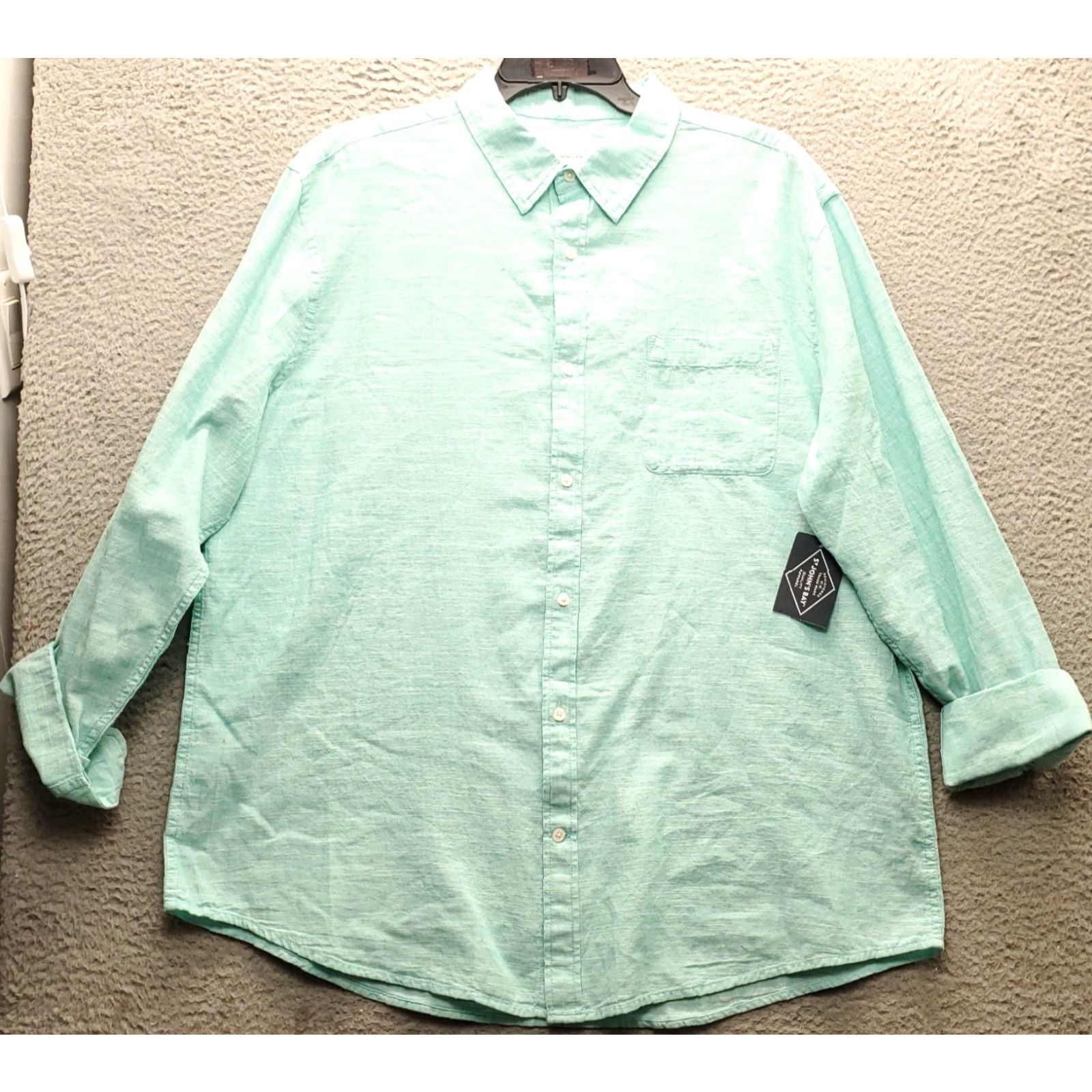Vintage St. John's Bay Casual Shirt Mens XXL Green Classic Fit Long Sleeve Button-Up Size US XXL / EU 58 / 5 - 2 Thumbnail