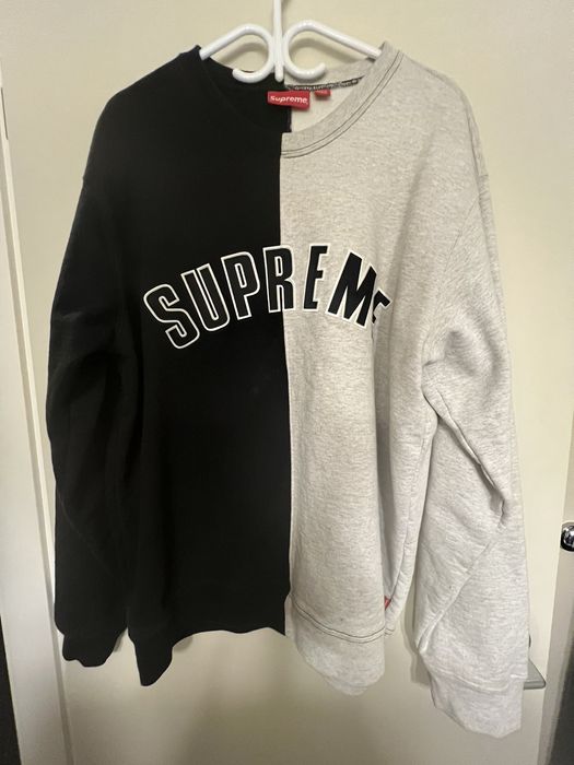 Supreme split crewneck outlet black