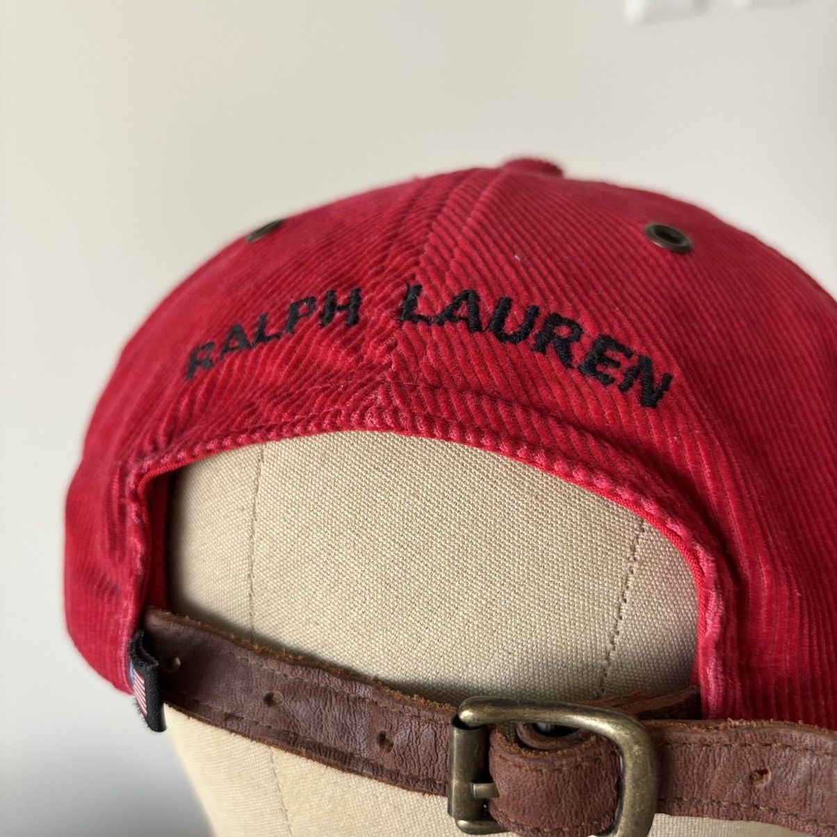 Polo Ralph Lauren Polo Jeans Corduroy Hat Spellout Patch Logo Leather Strap Size ONE SIZE - 10 Thumbnail