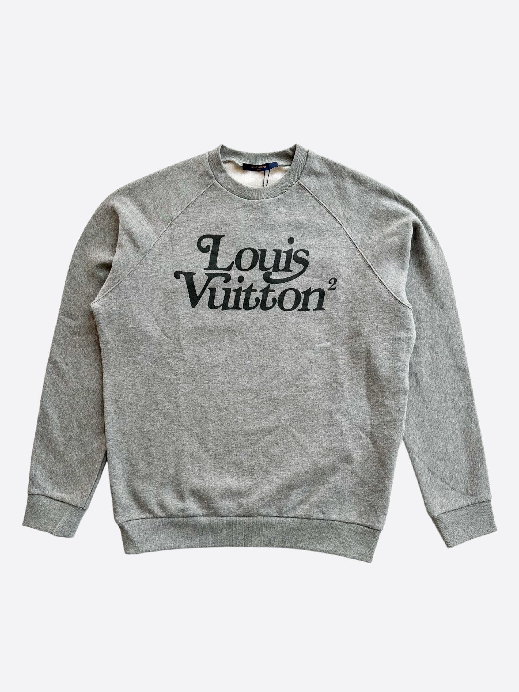 image of Louis Vuitton Nigo Grey & Black Logo Sweater, Men's (Size Small)