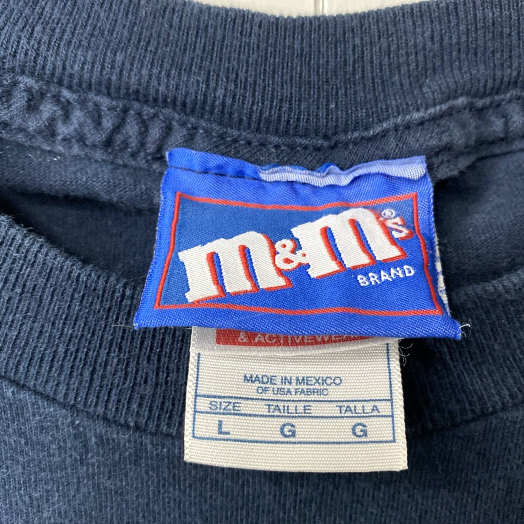 Vintage VTG M&M’s Christmas T-Shirt Navy Blue Regular Size L Men Graphic Print 90s Logo Holiday Cartoon Candy Christmas Theme Vintage Size US L / EU 52-54 / 3 - 2 Thumbnail