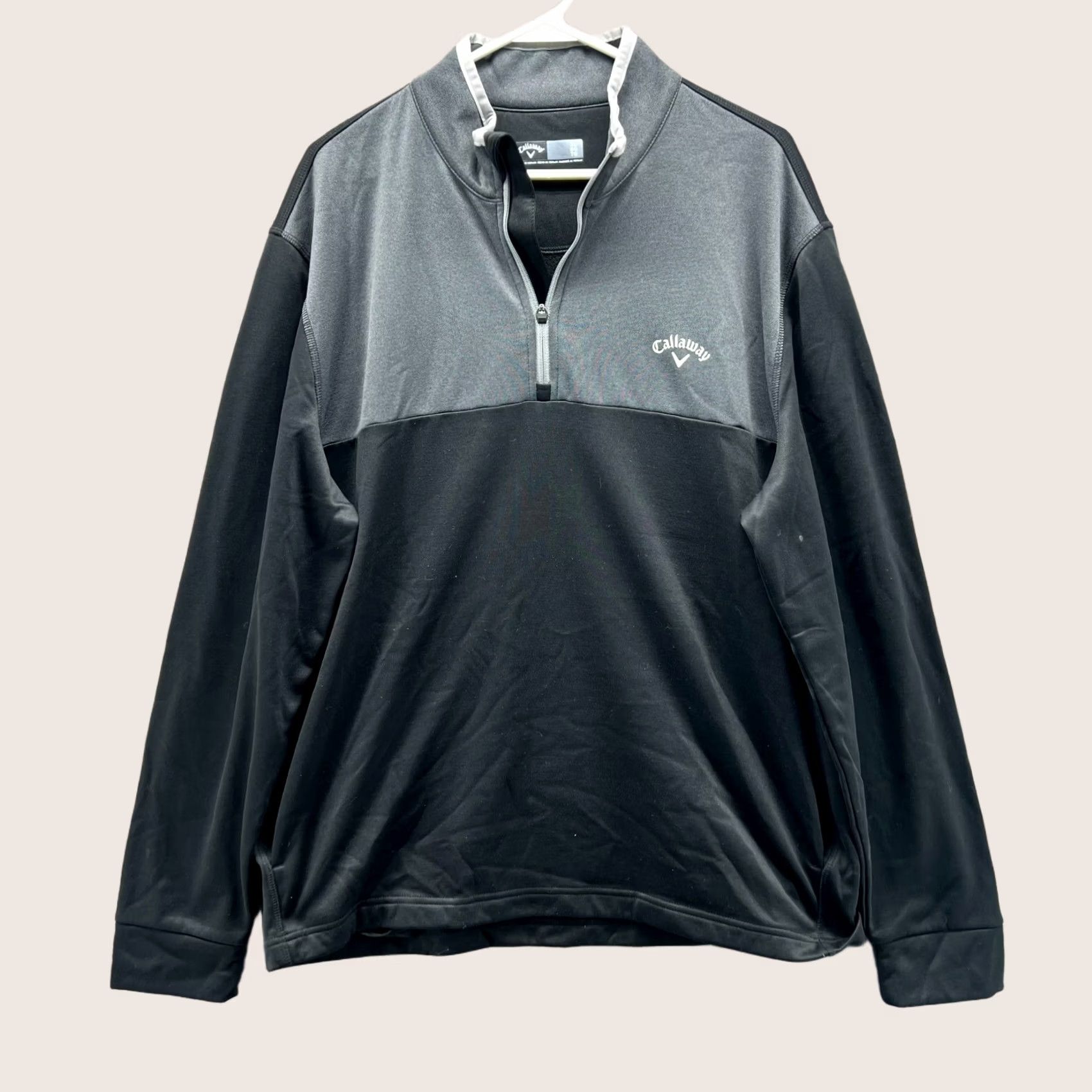 Callaway VINTAGE Callaway Sweater Mens XL Black Grey Quarter Zip Pullover Knit Jacket Golf Pullover Knit Shirt Men’s XL Black Golf Sweater Size US XL / EU 56 / 4 - 1 Thumbnail
