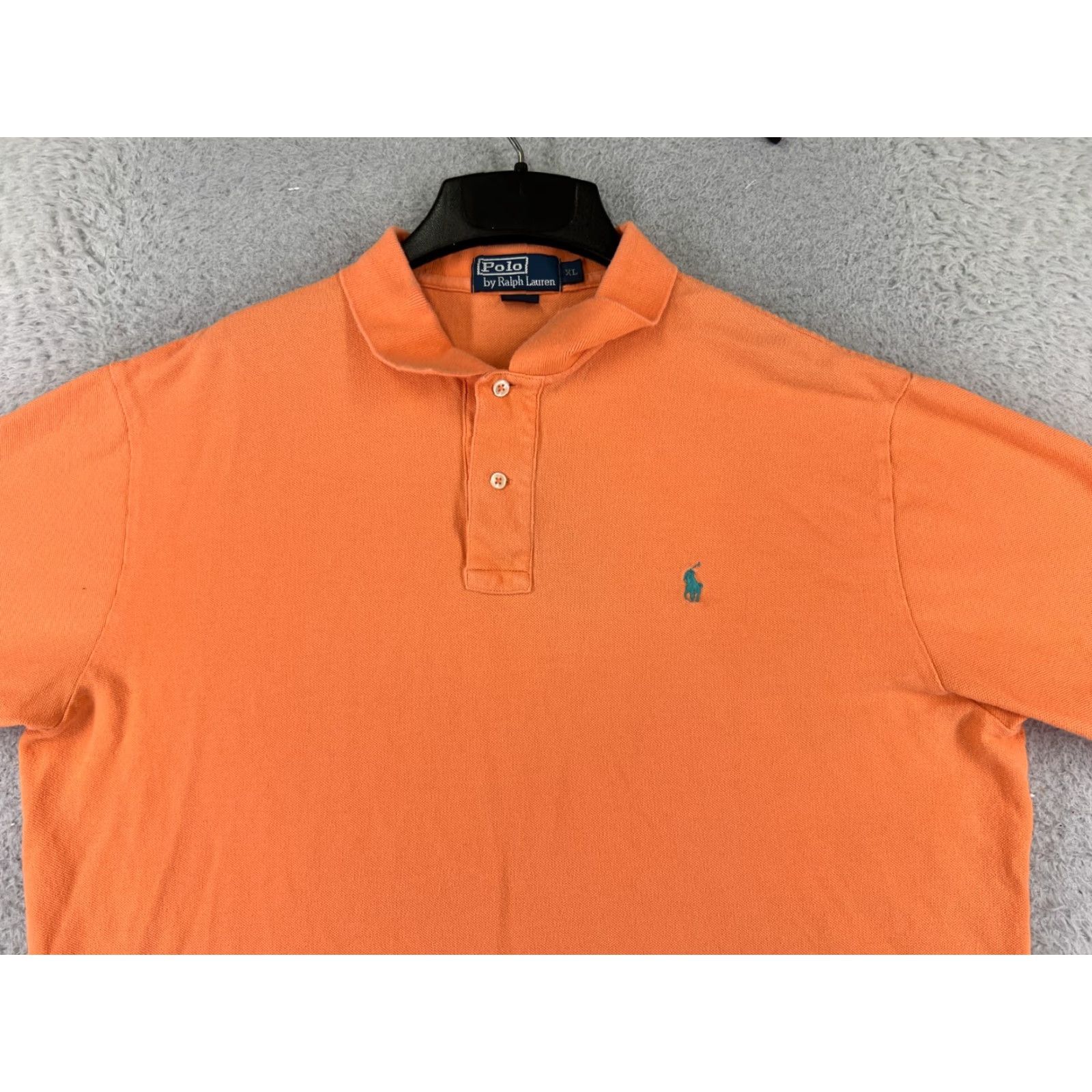 Ralph Lauren VINTAGE Ralph Lauren Polo Shirt Men XL Orange 100% Cotton Knit Short Sleeve Embroidered Logo Polo Size US XL / EU 56 / 4 - 4 Thumbnail