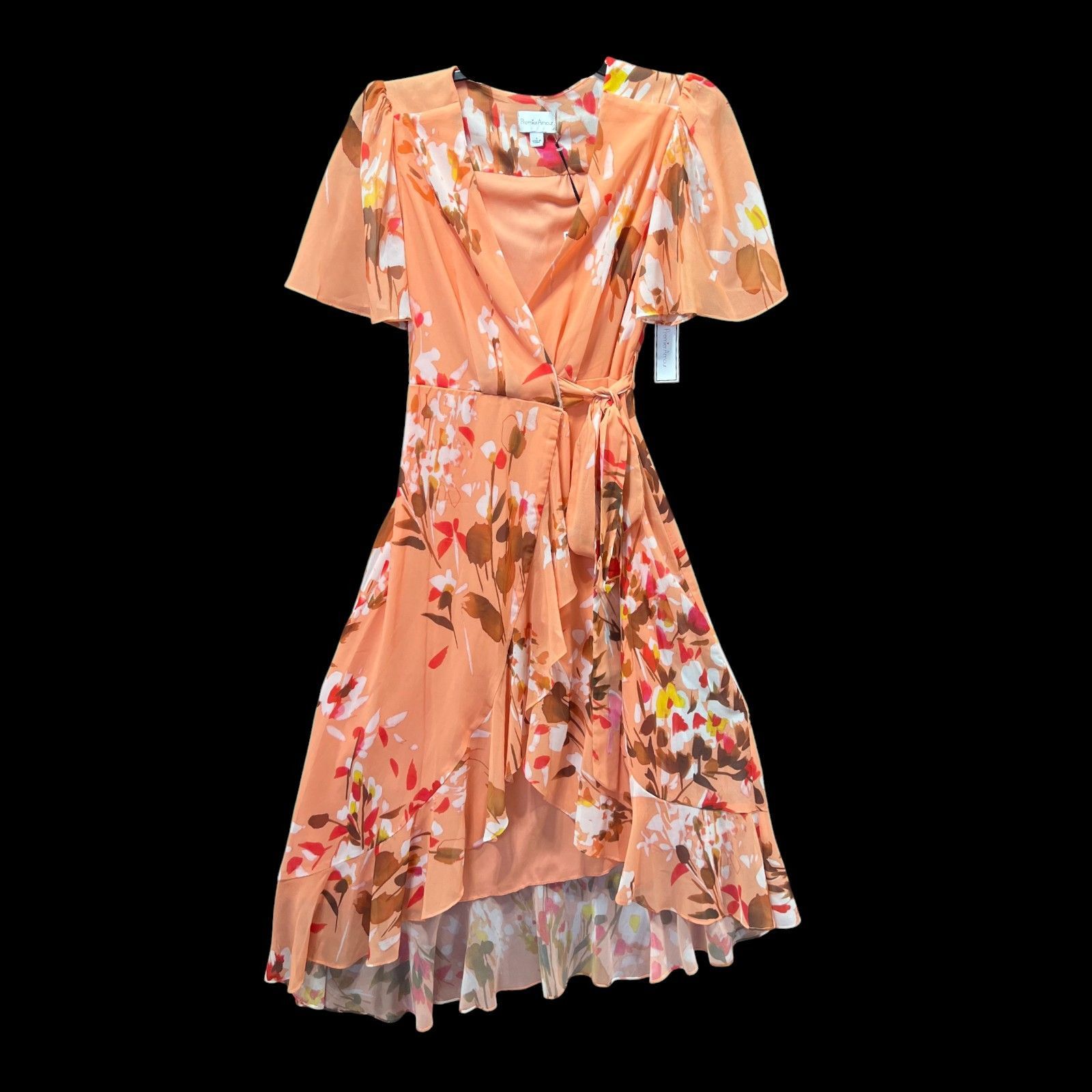 Other Premier Amour - Women's Short Sleeve Floral Midi Fit + Flare Size XS / US 0-2 / IT 36-38 - 3 Thumbnail