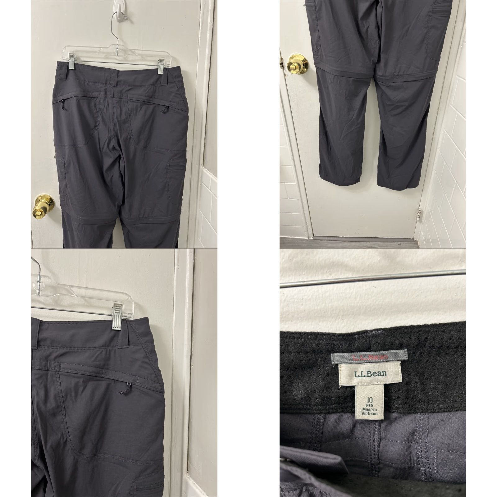 Vintage VINTAGE LL Bean Pants Womens 10 Gray Vista Trekking Zip Off Straight Leg Cargo 296675 Size 32" / US 10 / IT 46 - 8 Thumbnail