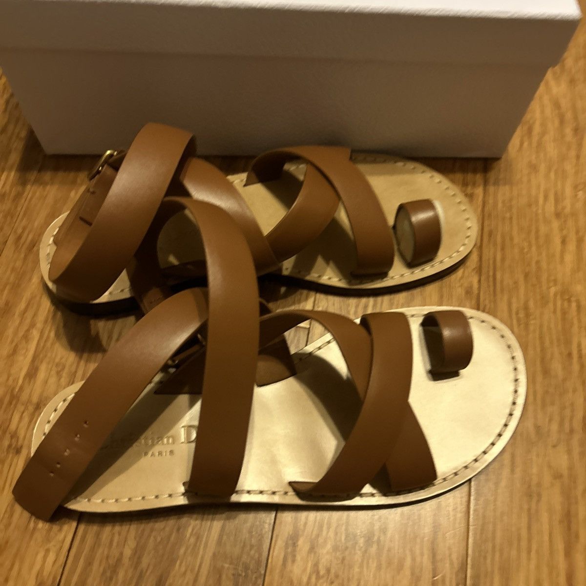 Dior Dior DIORIVIERA DIOR Sun TOE-Ring Sandal Camel Calfskin Size US 8 / IT 38 - 6 Thumbnail