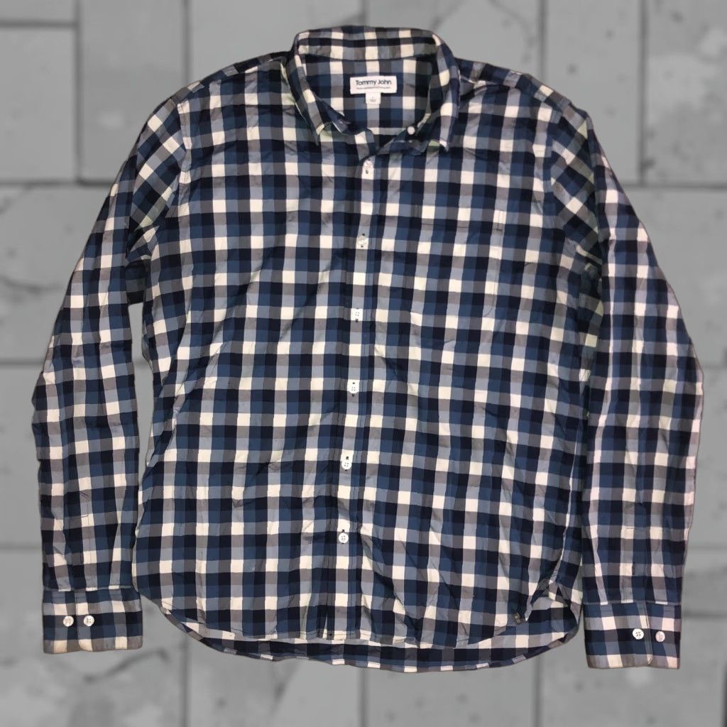 Tommy Hilfiger Tommy Hilfiger Shirt Mens L Blue Plaid Button-Up Long Sleeve Size US L / EU 52-54 / 3 - 1 Thumbnail