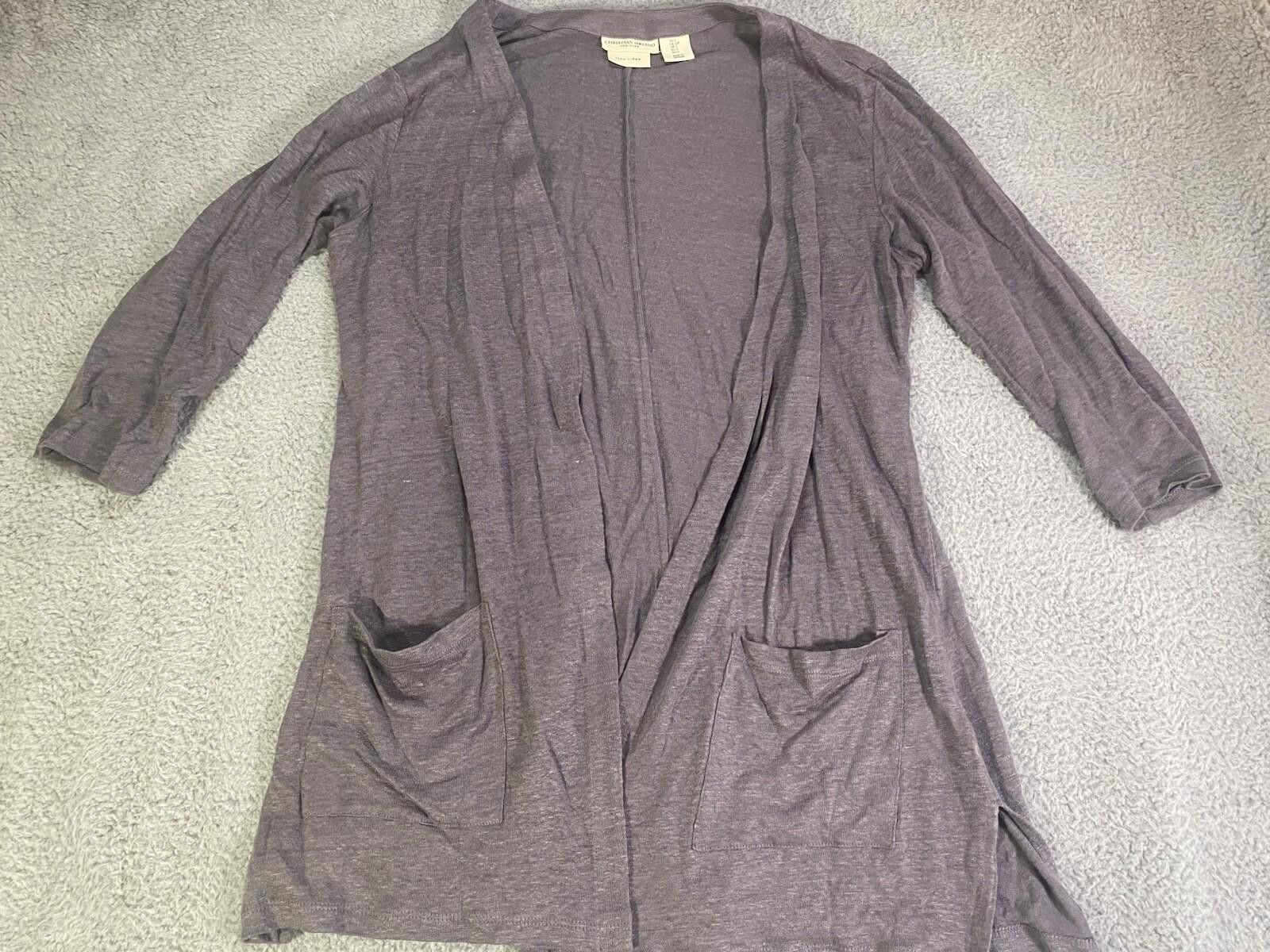 Christian Siriano Christian Soriano 100% Linen Cardigan Women S/P Gray NewYork Size S / US 4 / IT 40 - 1 Thumbnail