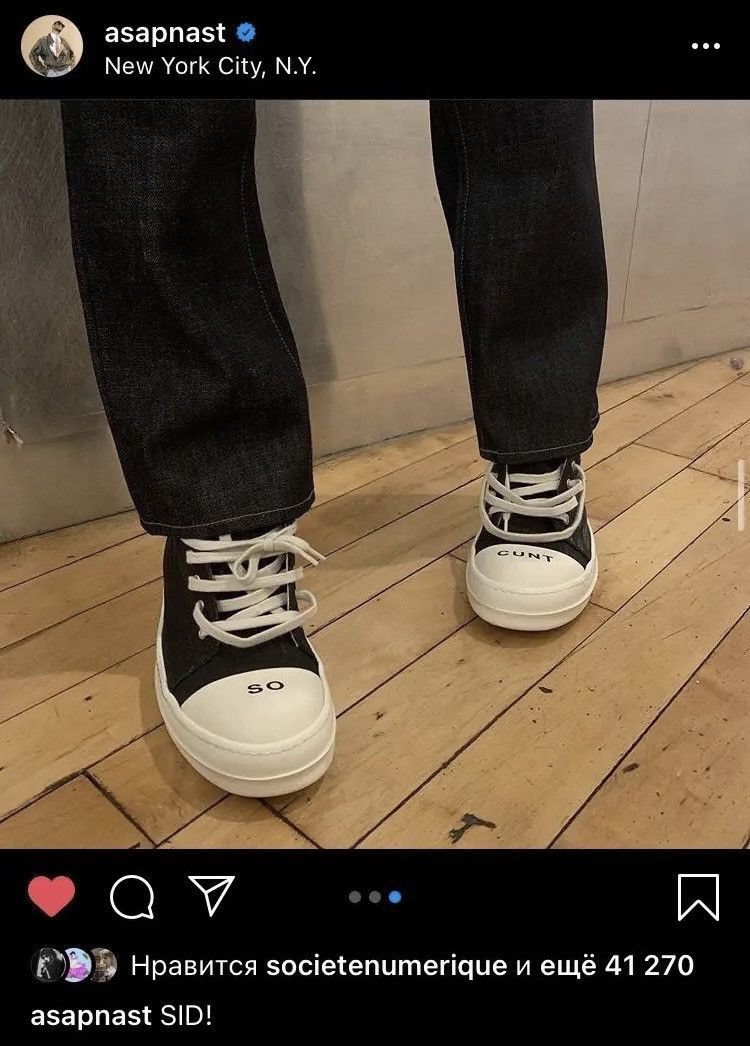 Rick Owens Rick Owens DRKSHDW Ramones So Cunt Low Top Shoes Size US 8 / EU 41 - 12 Thumbnail