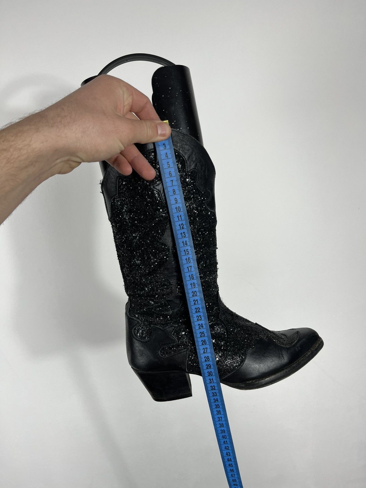Other Black Glitter Cowboy Boots EU 39 Leather Spain Western Size US 8 / IT 38 - 10 Thumbnail