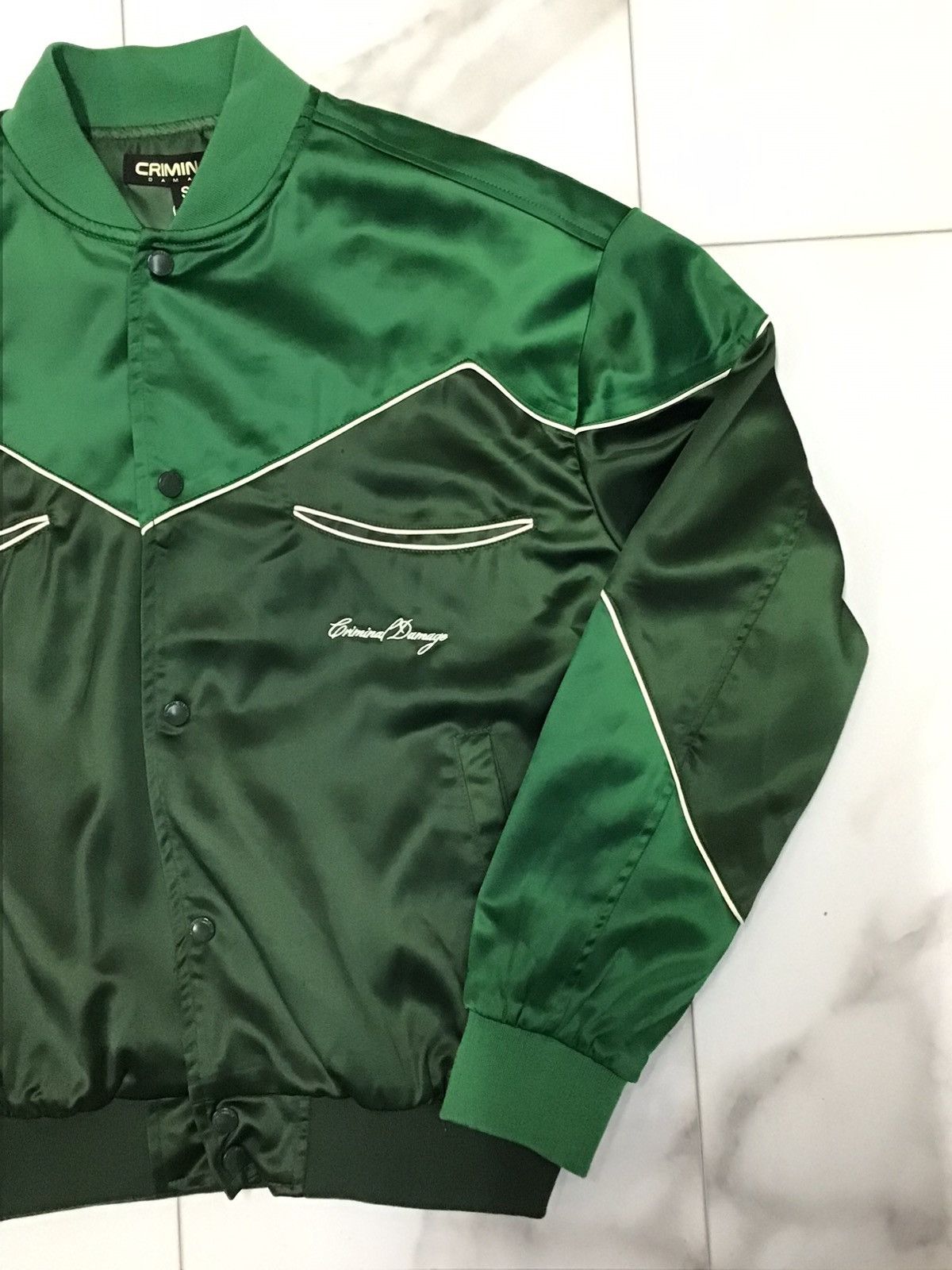 Criminal Damage Wester Satin Bomber Jacket Size US S / EU 44-46 / 1 - 2 Thumbnail