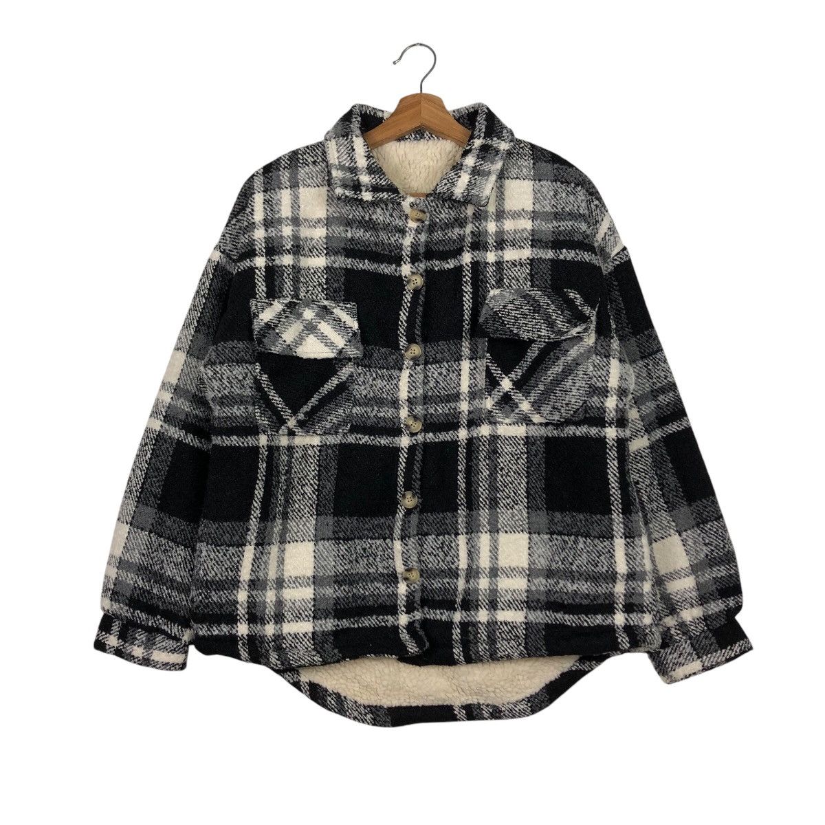 Flannel 📌Vintage Flannel Jacket Blanket Sherpa Private Pause Tartan Size US M / EU 48-50 / 2 - 2 Thumbnail