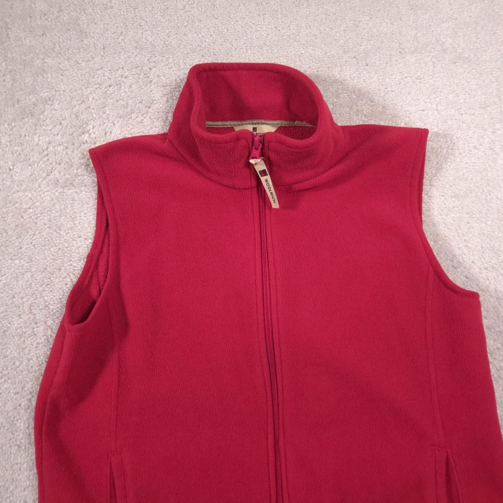 Vintage Woolrich Vest Womens Medium Red Fleece Full Zip Collar Pockets Outdoor Warm Size M / US 6-8 / IT 42-44 - 3 Thumbnail