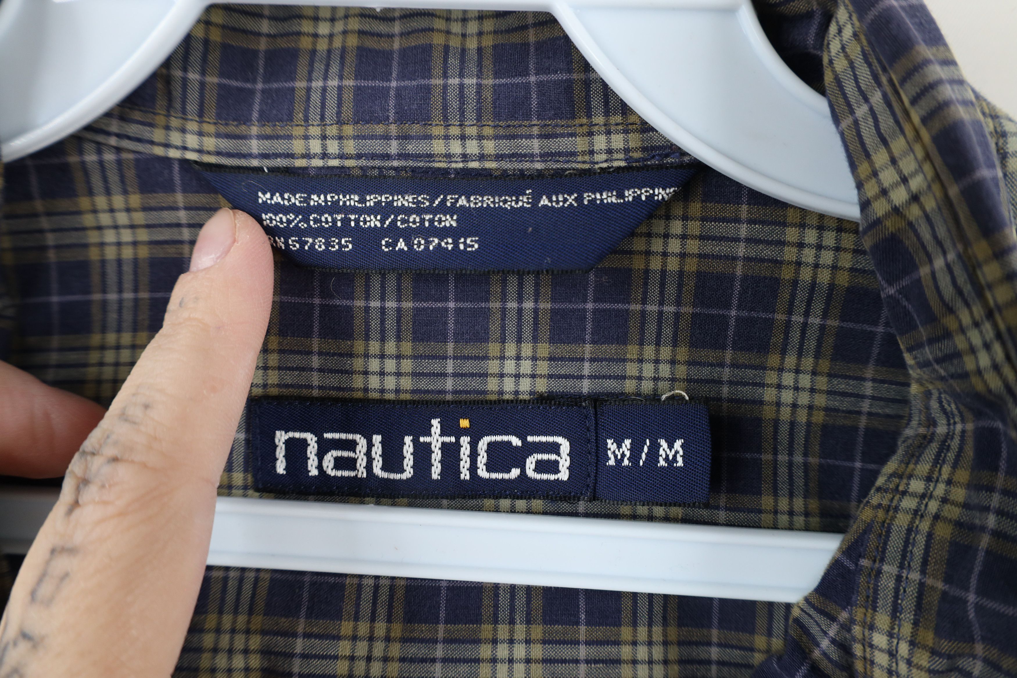 Nautica × Vintage Vintage 90s Nautica Fit Collared Button Down Shirt Plaid Size US M / EU 48-50 / 2 - 6 Thumbnail