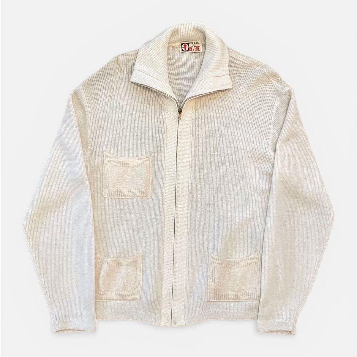 Vintage 60s Revere Zip Cardigan 3 Pocket Wool Sweater