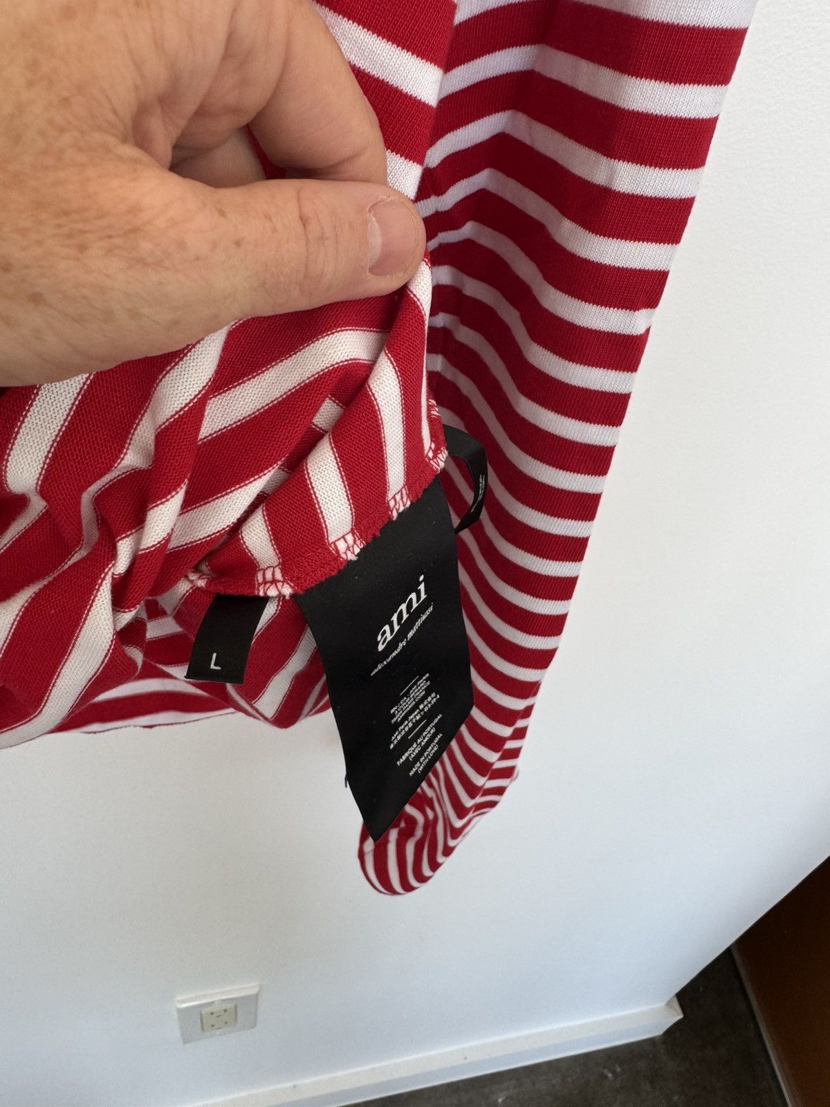 AMI Red and white stripe. New never worn Ami long sleeve Size US L / EU 52-54 / 3 - 7 Thumbnail