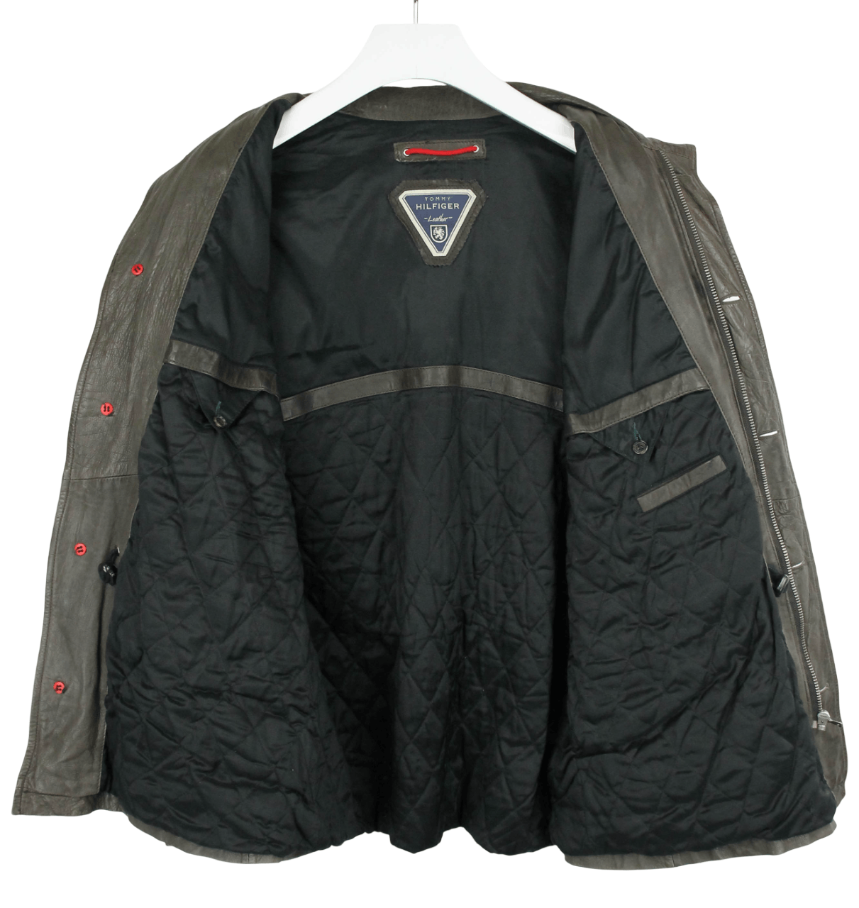 Tommy Hilfiger TOMMY HILFIGER Leather Jacket Men's XL Lined Zip Brown Size US XL / EU 56 / 4 - 2 Thumbnail