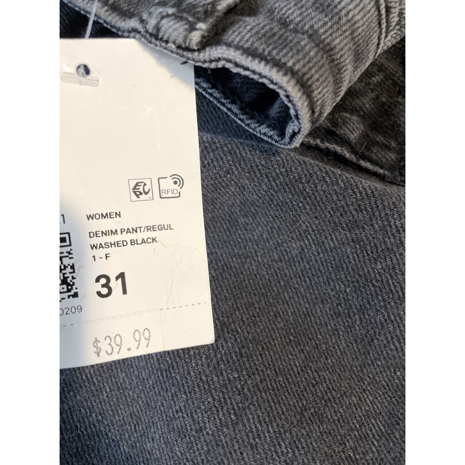 Forever 21 FOREVER 21 Jeans Women's 31 Straight Denim Black 100% Cotton Distressed Zipper Button Pockets Inseam 26" 33x26 NWT Size 24" / US 00 / IT 34 - 5 Thumbnail