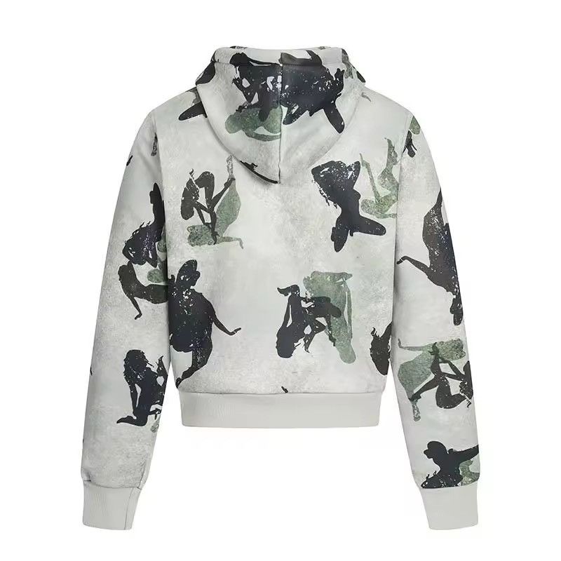 Other Streetwear Camouflage Zipper Designer Girl Print Hoodie Size US L / EU 52-54 / 3 - 2 Thumbnail