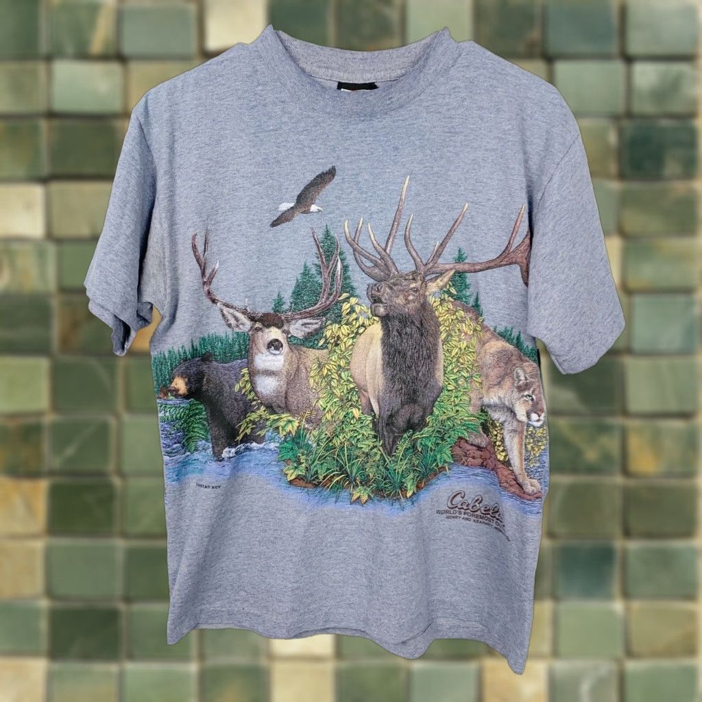 Vintage VINTAGE Cabelas Shirt Unisex Adults Medium Blue Nature Kearney Habitat 90s? - Note: This is problematic. Size US M / EU 48-50 / 2 - 1 Thumbnail