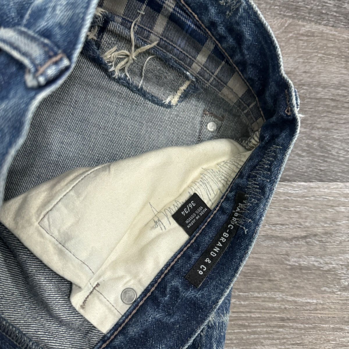 Fabric Brand & Co. × Japanese Brand × Vintage Crazy Fabric-brand & co selvedge distressed patchwork jeans Size US 38 / EU 54 - 7 Thumbnail