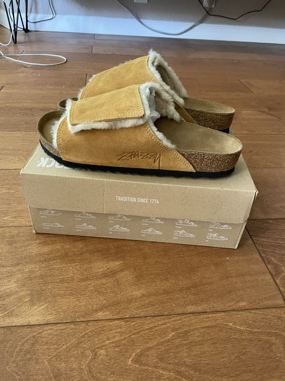 Birkenstock × Stussy Stussy Birkenstock Solana Caramel | Grailed