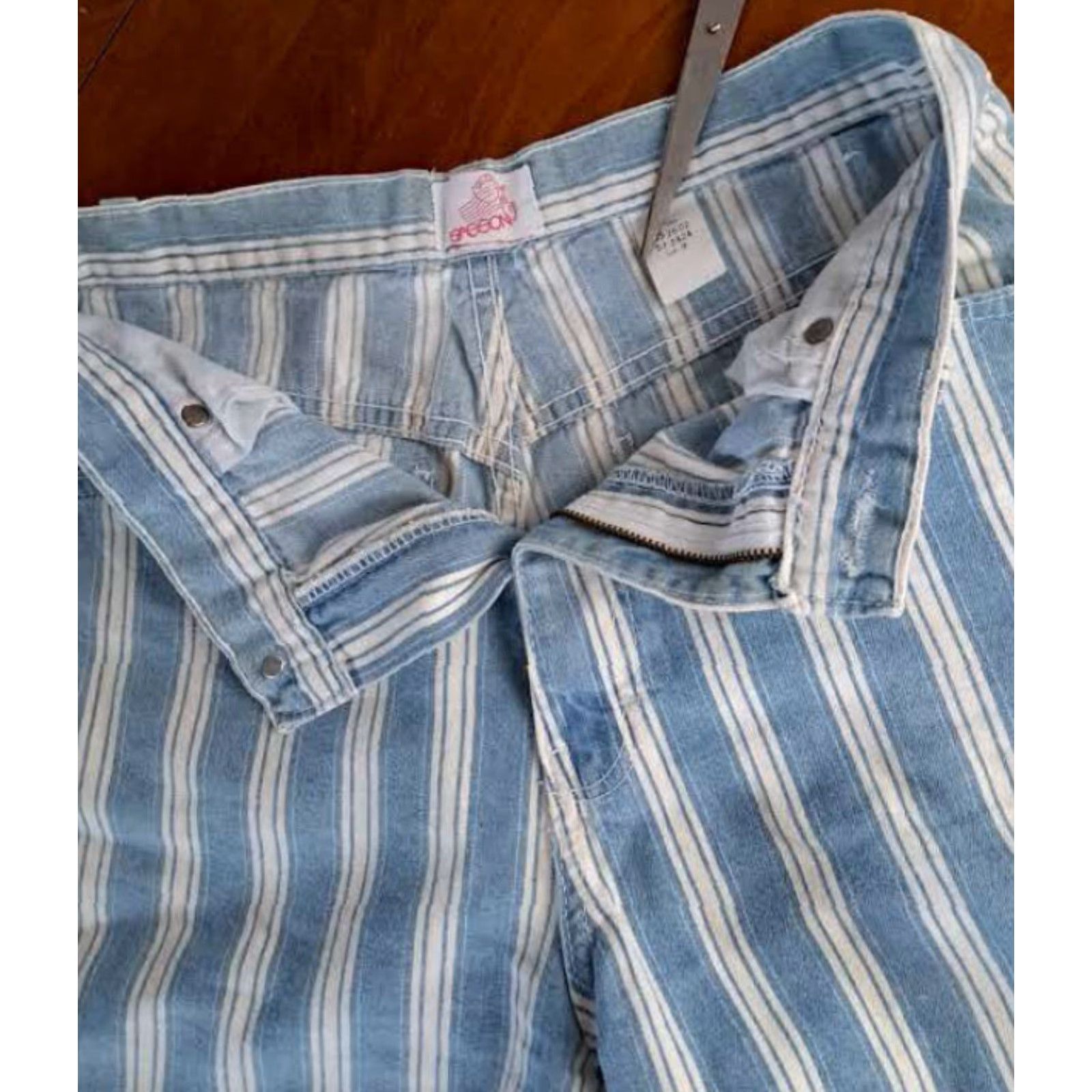 Vintage Sassoon Woman Shorts Striped Blue USA Made Size 9 Size 30" / US 8 / IT 44 - 6 Thumbnail