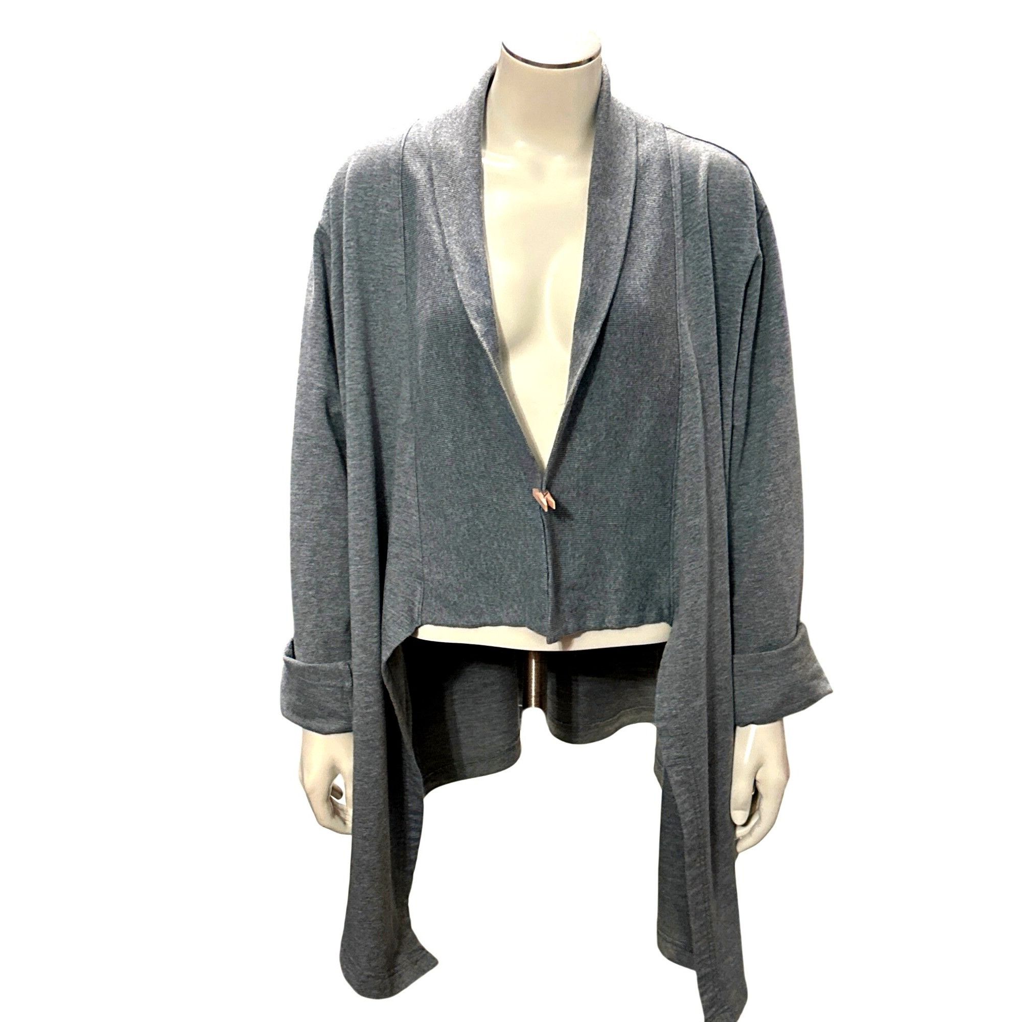 Other CCC Trendy Chic Gray Open Front High Low Hem Design Cardigan Size L / US 10 / IT 46 - 1 Thumbnail