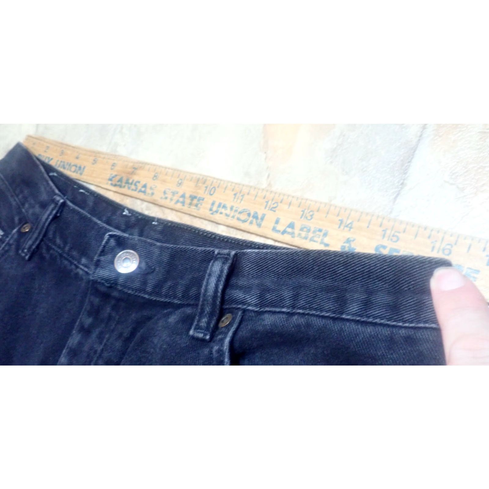 Lee Vintage Womens Lee Original Fit Mom Jeans 32 Waist 29 Inseam High Rise Black Denim 80s 90s USA Made Women's Sizes 14 Size 36" / US 14 / IT 50 - 4 Thumbnail