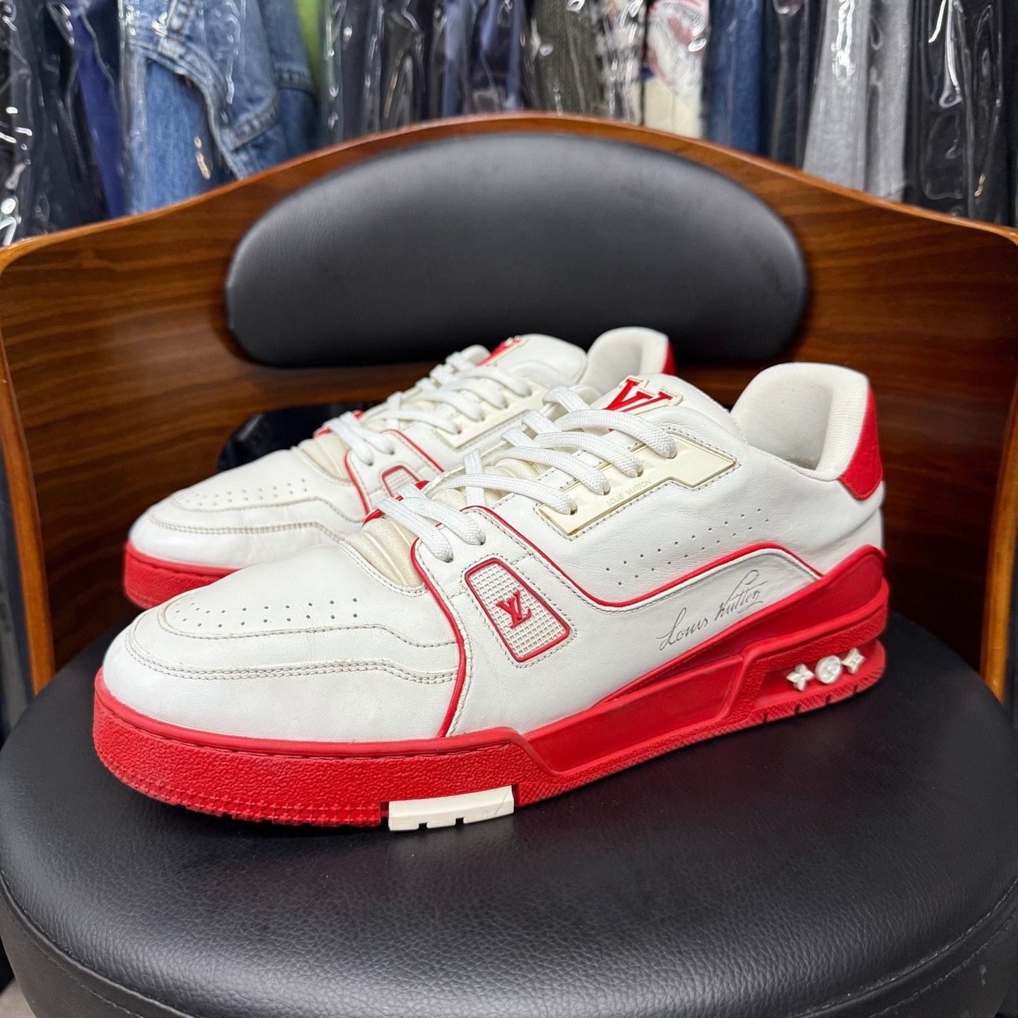 Louis Vuitton Louis Vuitton Training Red Lowtop Sneakers 9 Men Size US 9 / EU 42 - 1 Thumbnail
