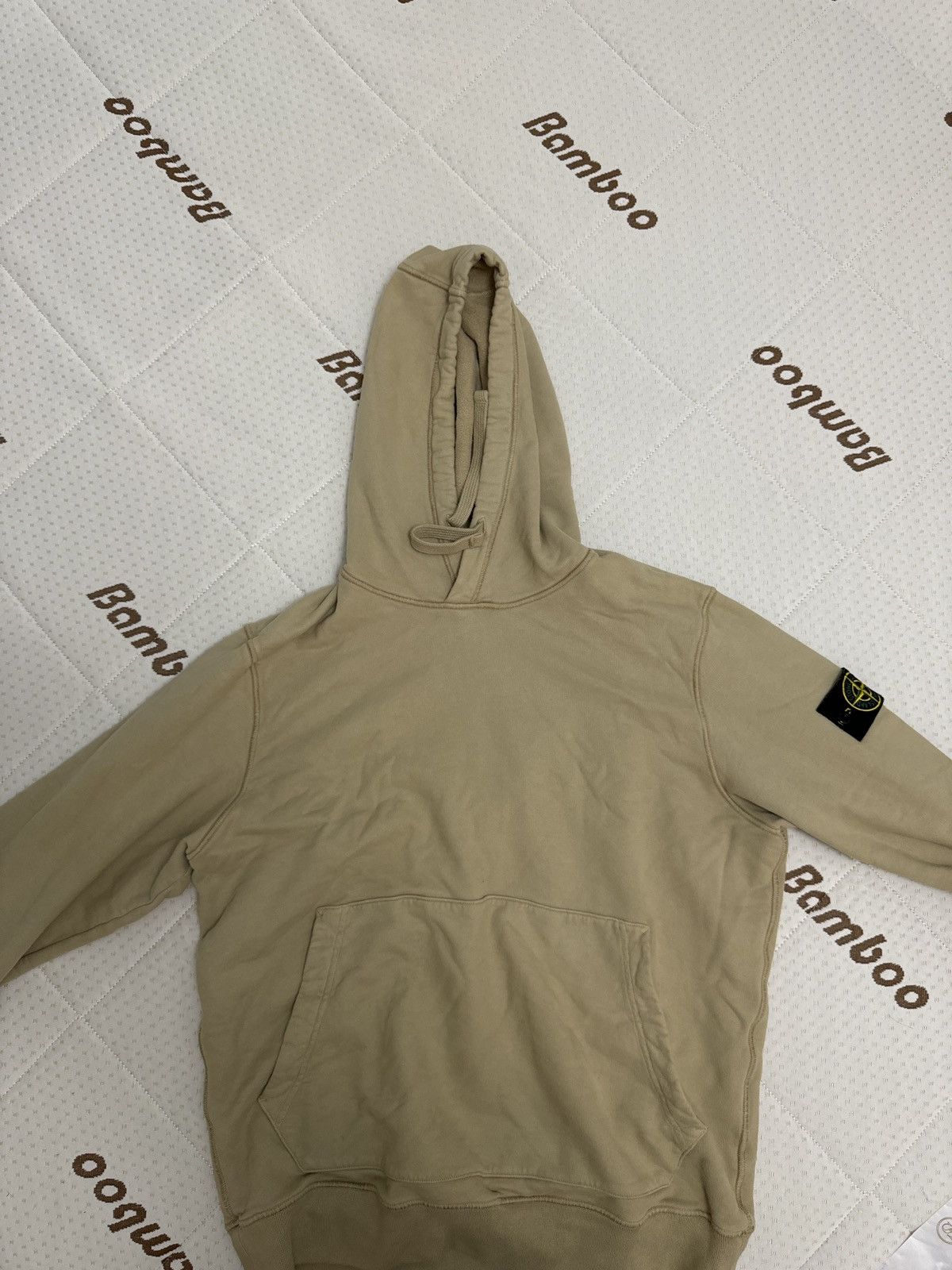 image of Stone Island Cotton Fleece Hoodie in Beige, Men's (Size 2XL)