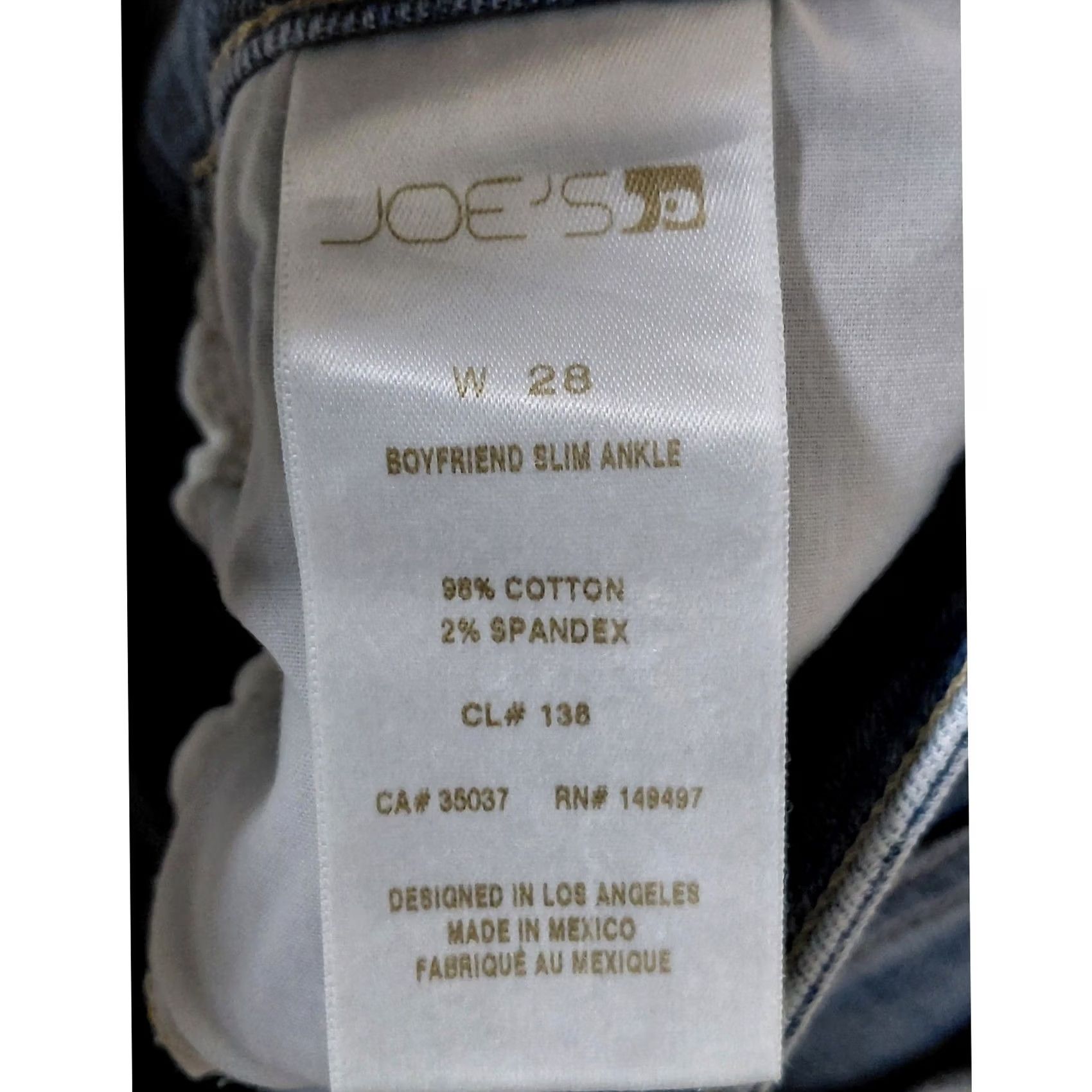 Vintage Joe's Jeans Women Blue Ankle Slim Size 28 Solid Denim Size 28" / US 6 / IT 42 - 6 Thumbnail