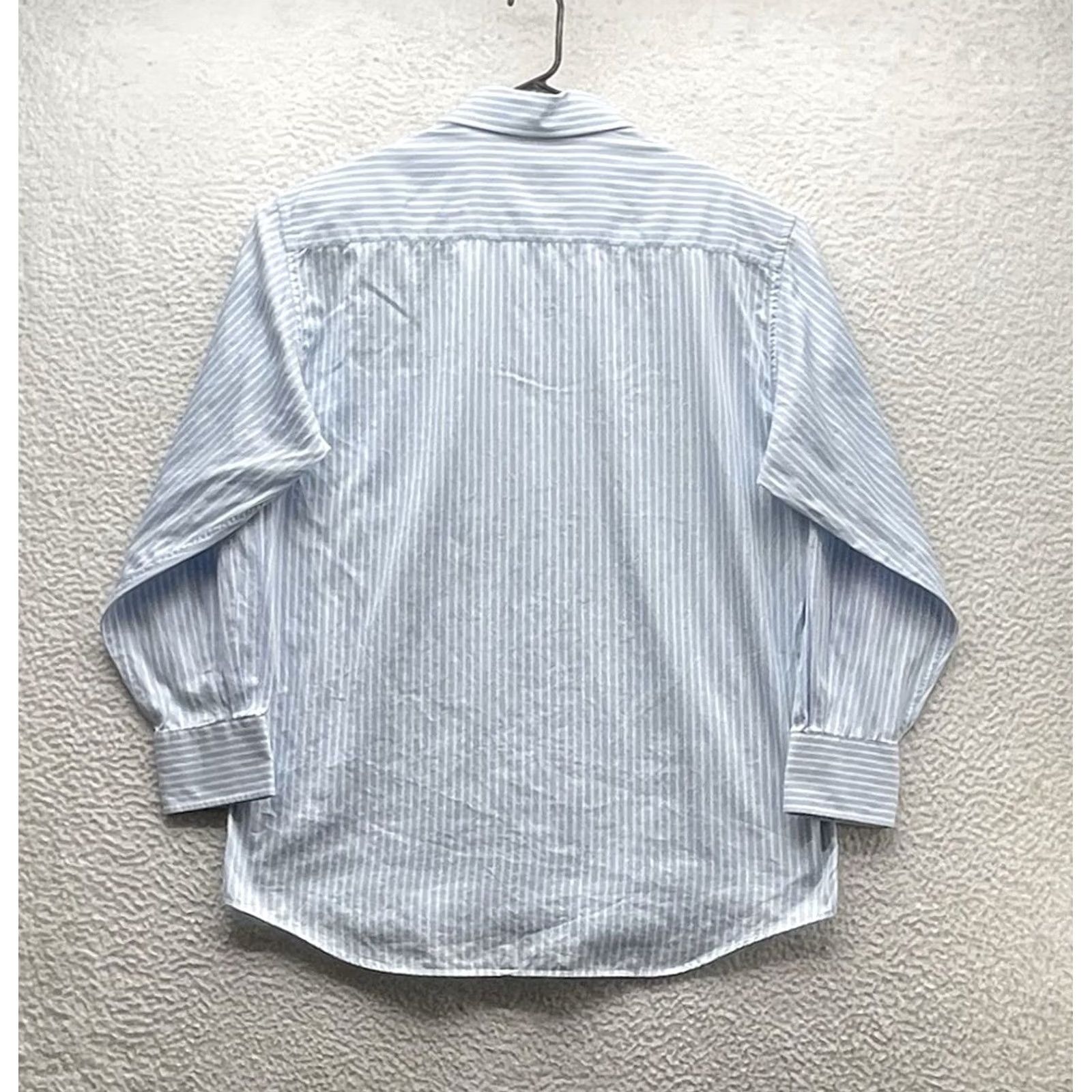 Ermenegildo Zegna Ermenegildo Zegna Dress Shirt Mens XL Blue White Striped Designer Preppy Size 46R - 6 Thumbnail