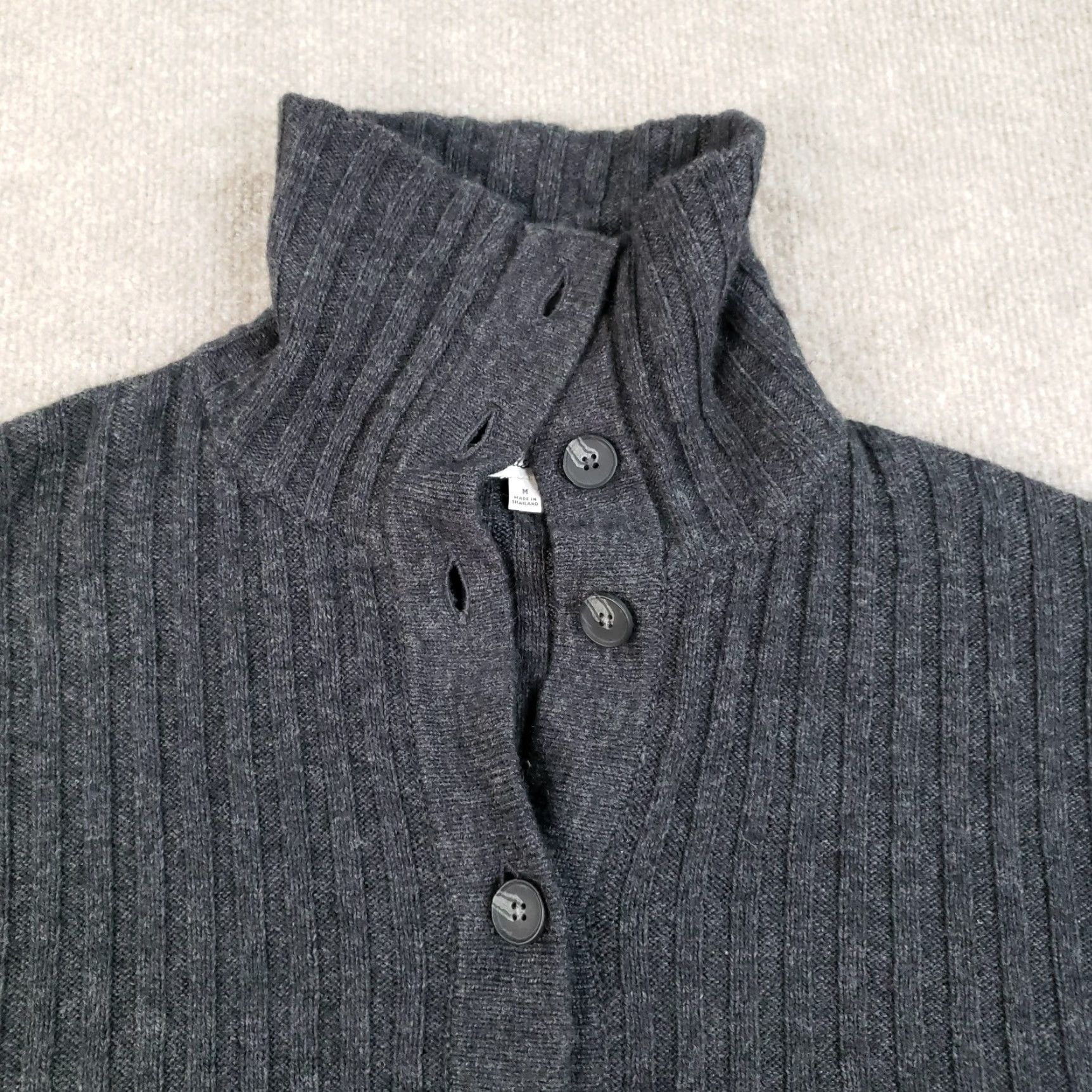 Madewell Madewell Sweater Womens Medium Gray Button Front Knit Casual Long Sleeve Ribbed Size M / US 6-8 / IT 42-44 - 6 Thumbnail