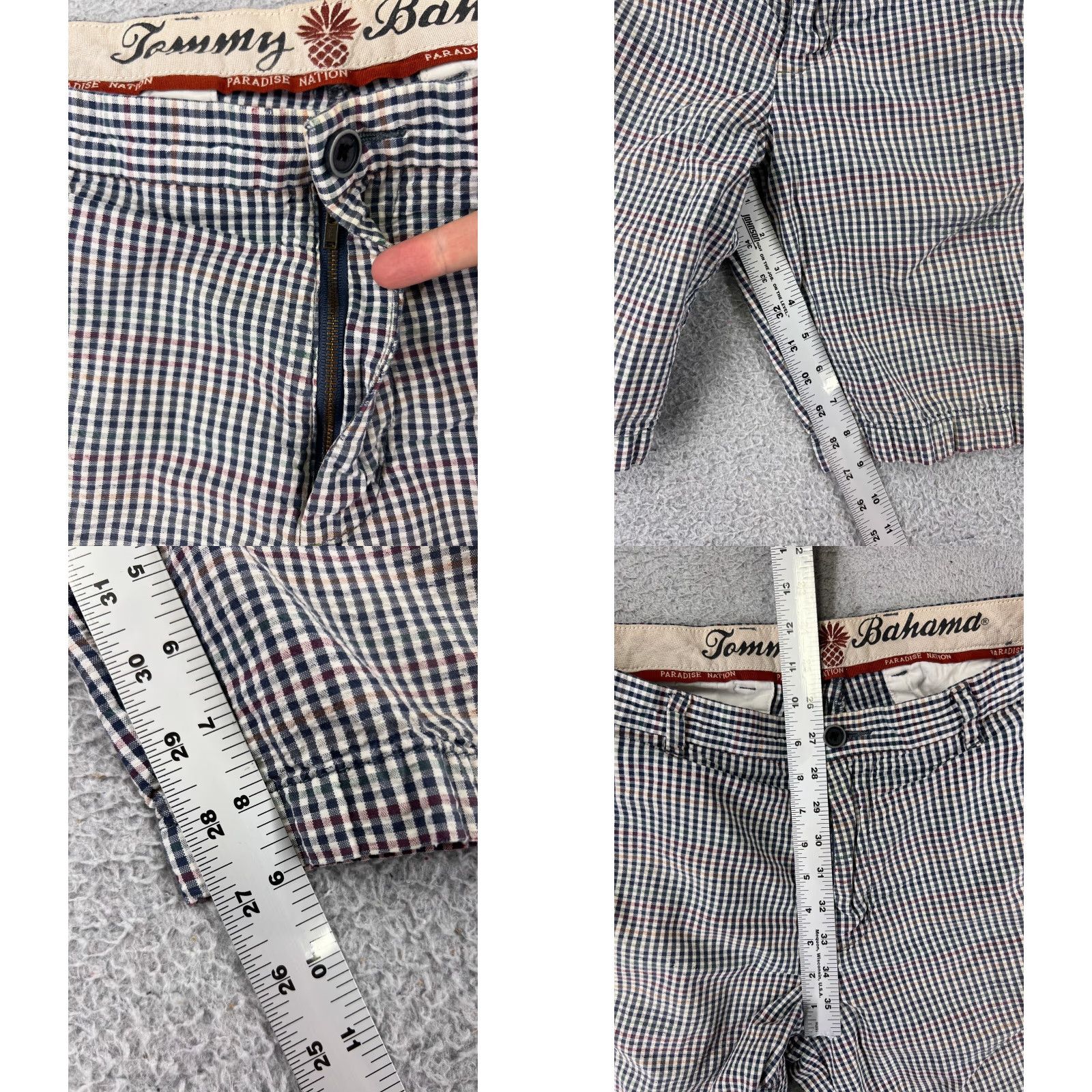 Tommy Bahama Tommy Bahama Shorts Men 33 Blue Red Green White Gingham Plaid 100% Cotton Size US 33 - 8 Thumbnail