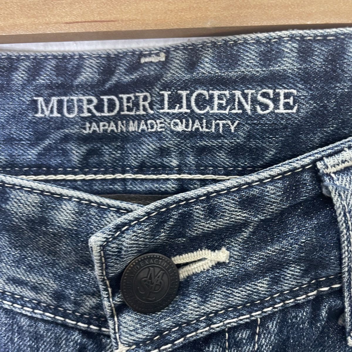 Murder License Vintage Murder License Japan Distressed Denim Jeans Size 33" - 5 Thumbnail