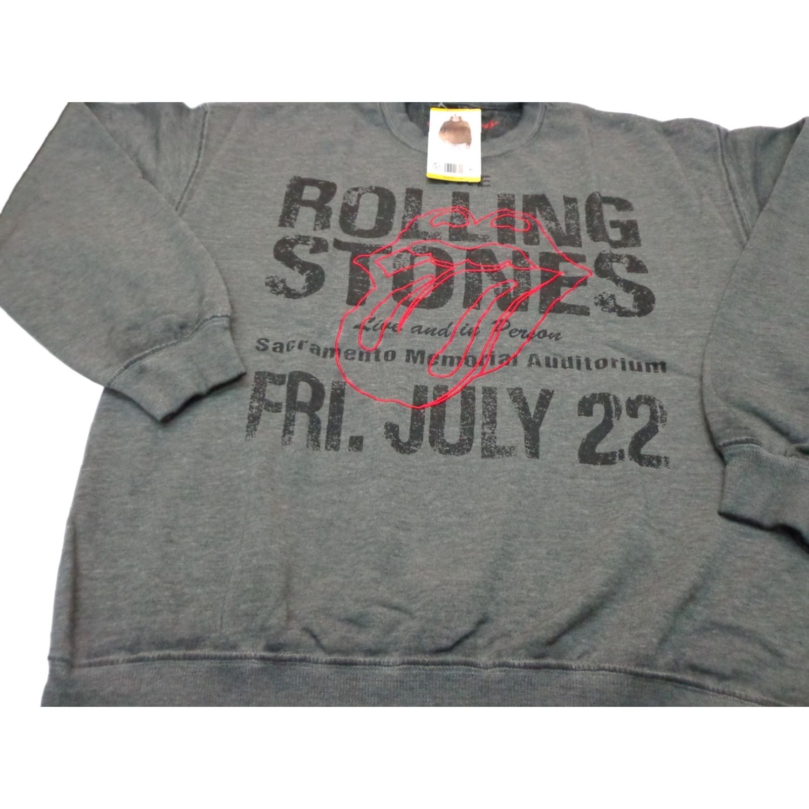 Vintage THE ROLLING STONES Graphic Sweatshirt Women M Black Cotton Blend Fleece Graphic Print Pullover Music Sweatshirt Women Regular Size M Size M / US 6-8 / IT 42-44 - 1 Thumbnail