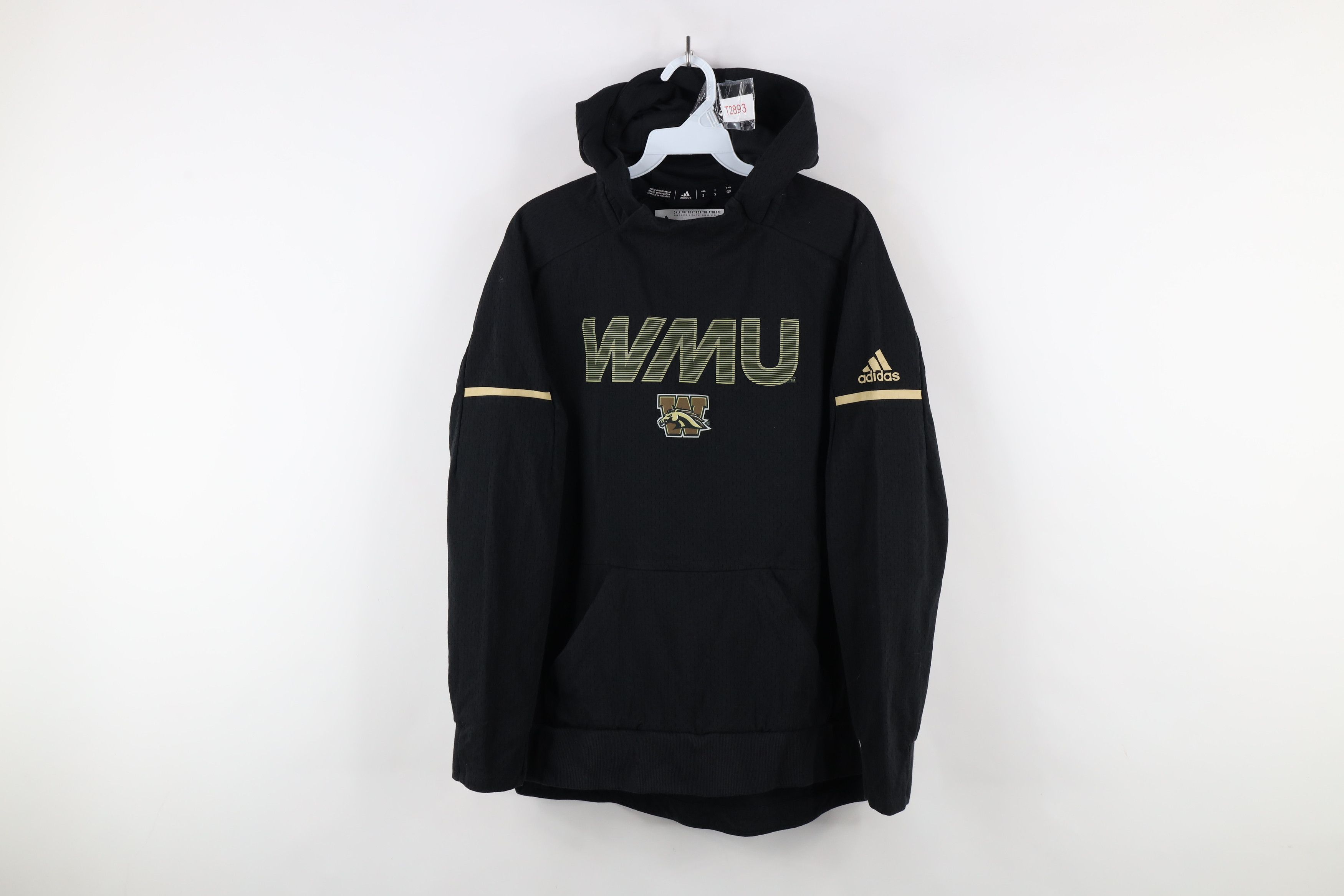 Adidas × Vintage Adidas Western Michigan University Football Hoodie Black Size US S / EU 44-46 / 1 - 1 Thumbnail