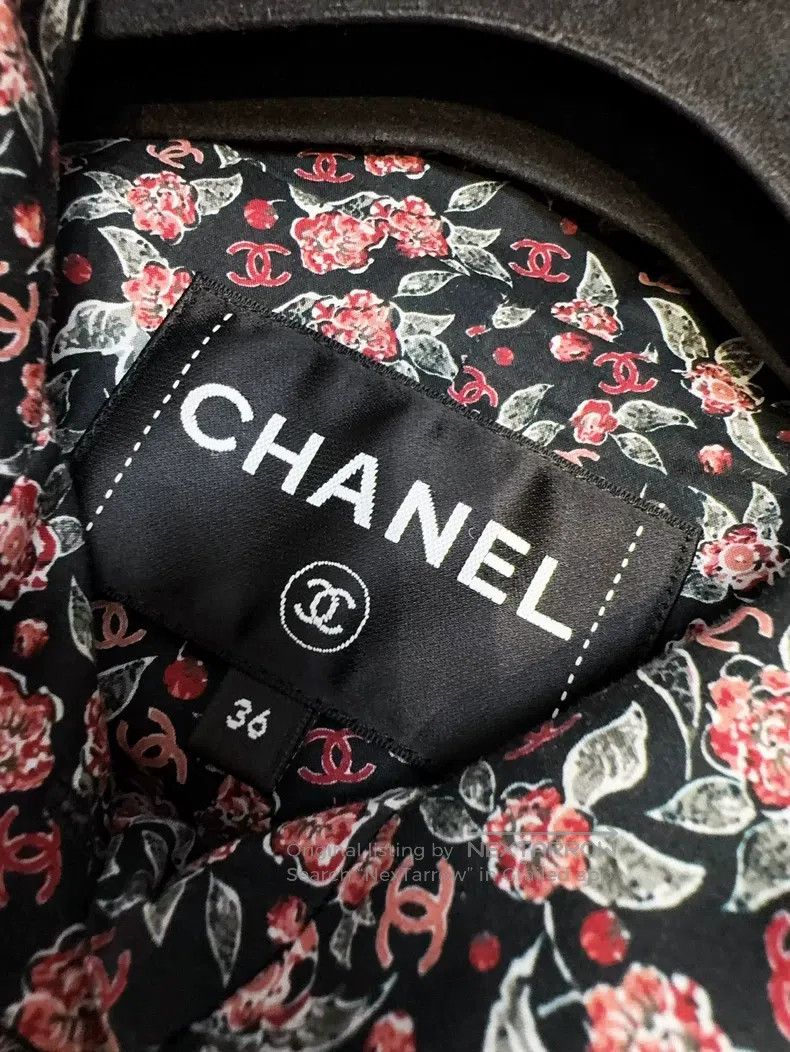 Chanel Chanel 24B black background red broken flower logo long-sl Size XS / US 0-2 / IT 36-38 - 4 Thumbnail