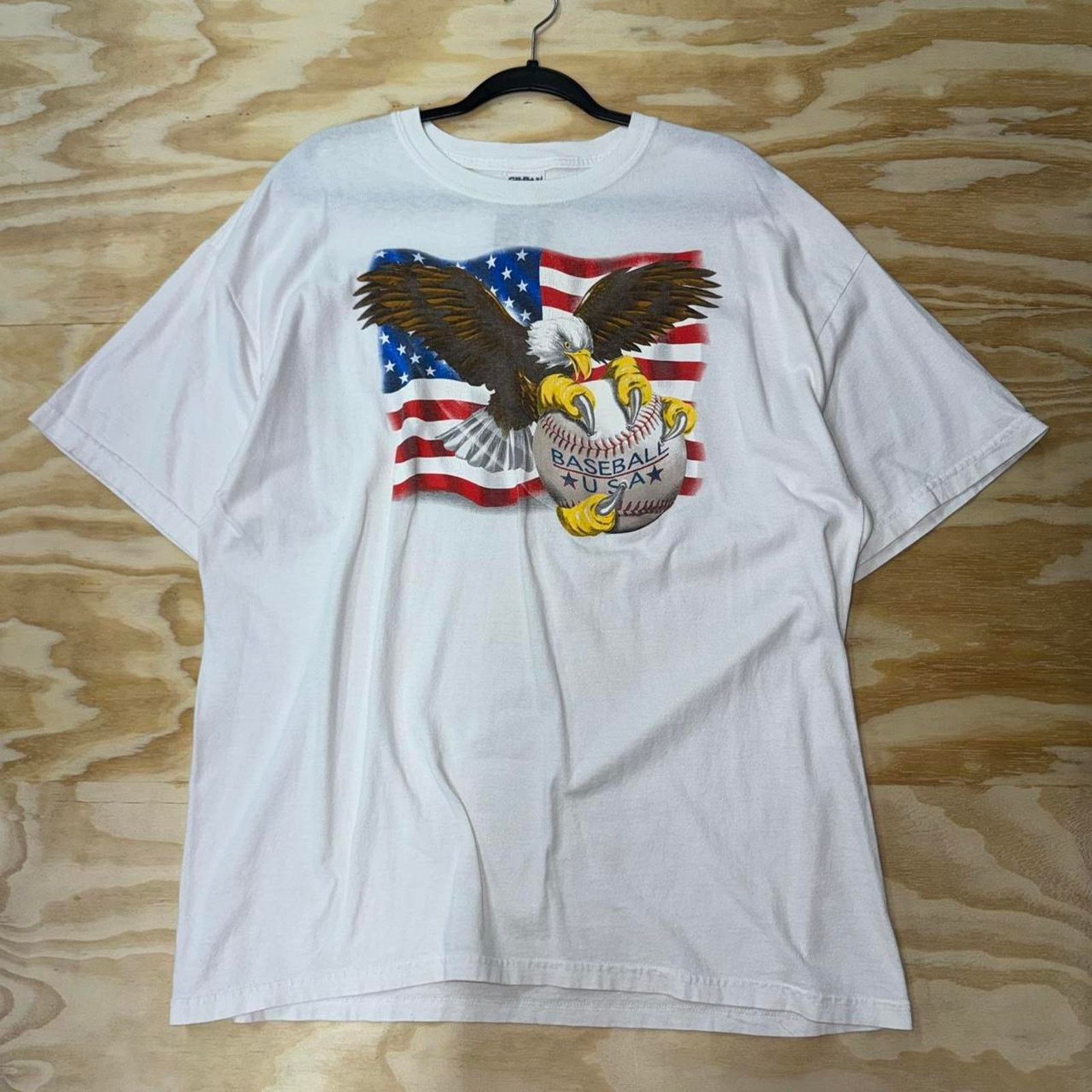 Gildan Vintage y2k baseball usa american flag baseball 00s t-shirt Size US XL / EU 56 / 4 - 1 Thumbnail